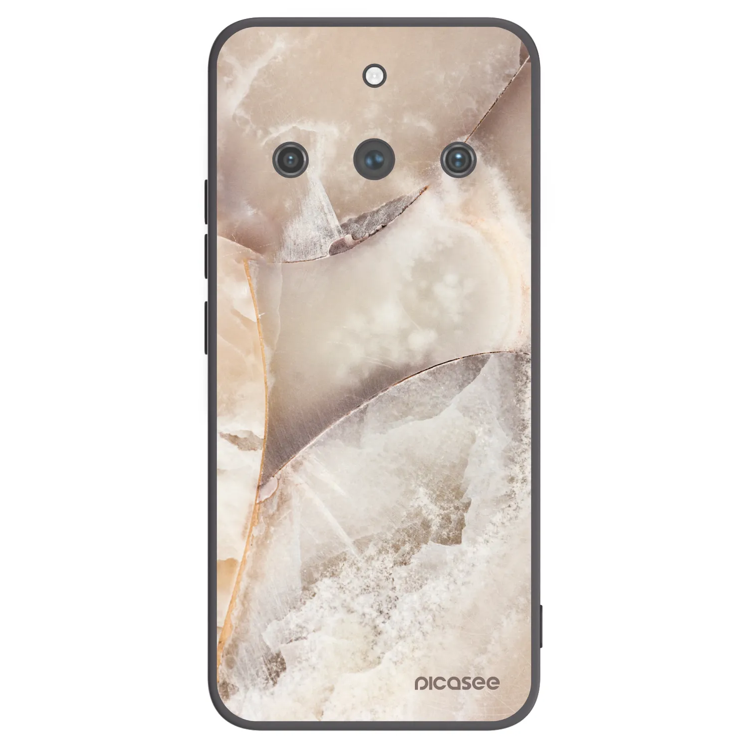 Picasee Μαύρη θήκη σιλικόνης για Realme 11 Pro+ - Cream marble