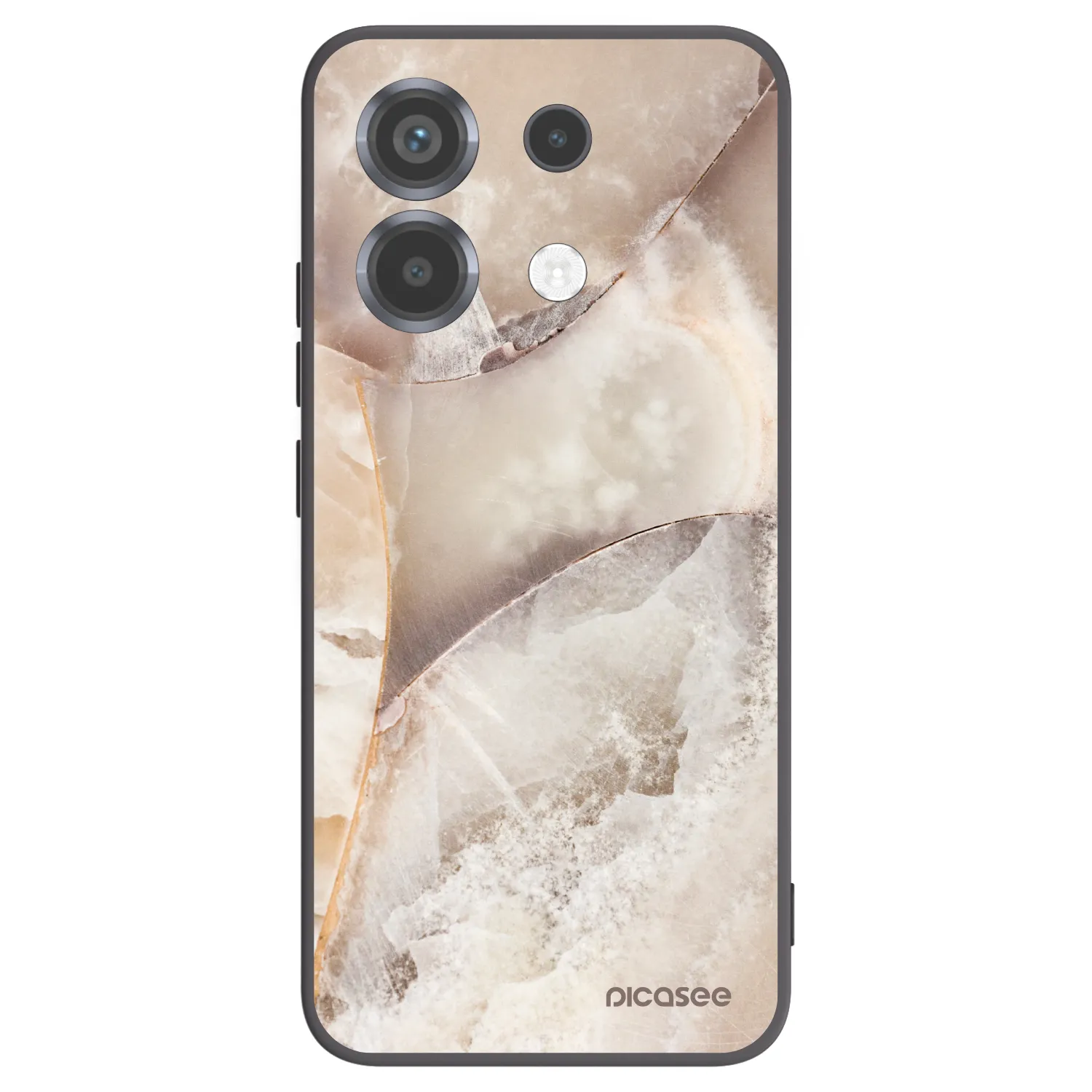 Picasee Μαύρη θήκη σιλικόνης για Xiaomi Poco X6 - Cream marble