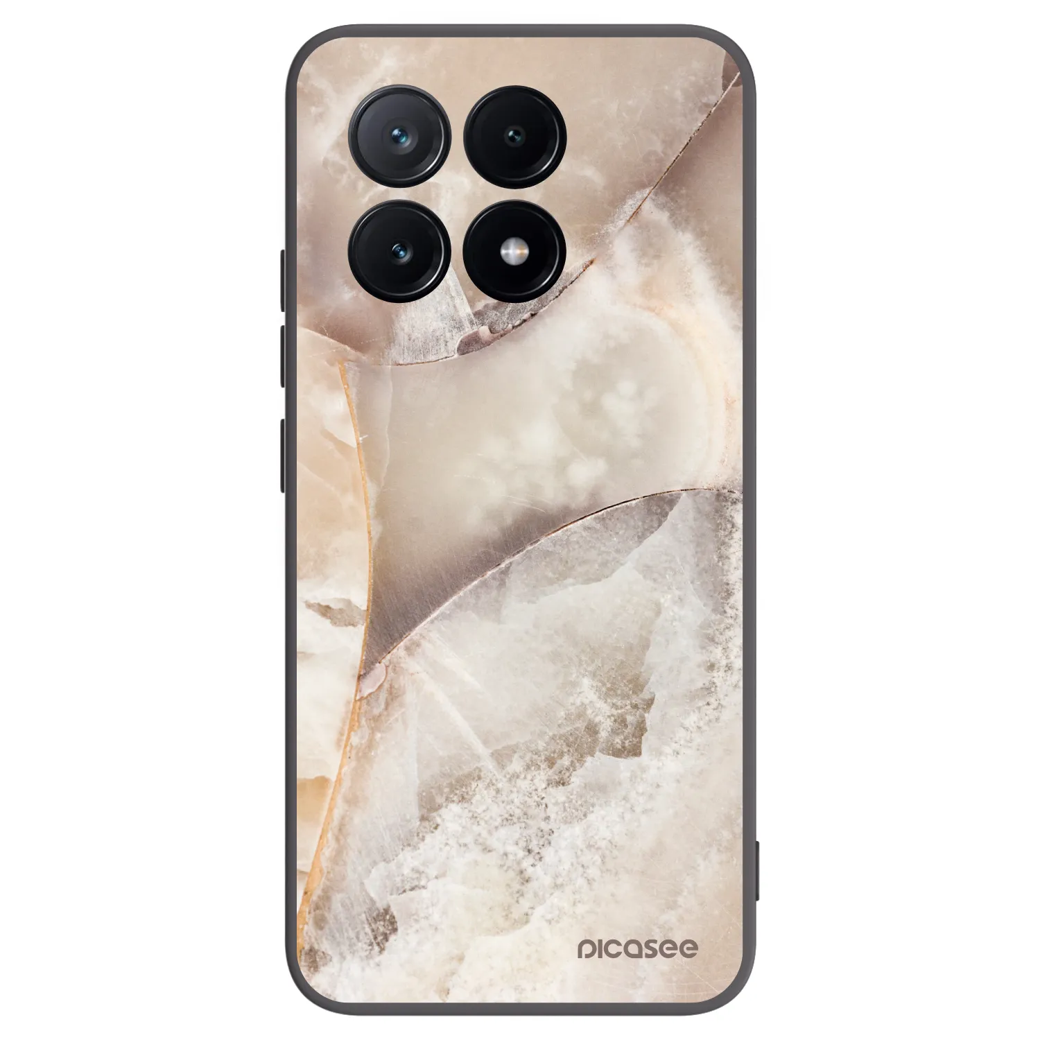 Picasee Μαύρη θήκη σιλικόνης για Xiaomi Poco X6 Pro - Cream marble