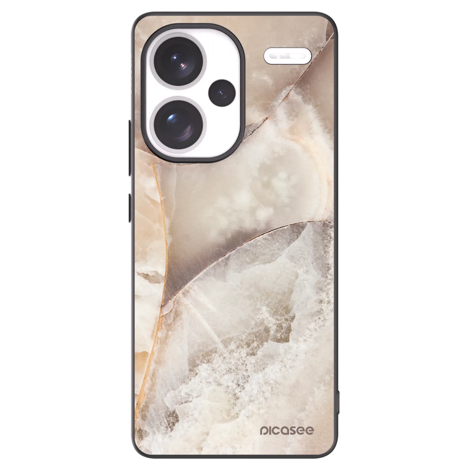 Picasee Μαύρη θήκη σιλικόνης για Xiaomi Redmi Note 13 Pro+ 5G - Cream marble