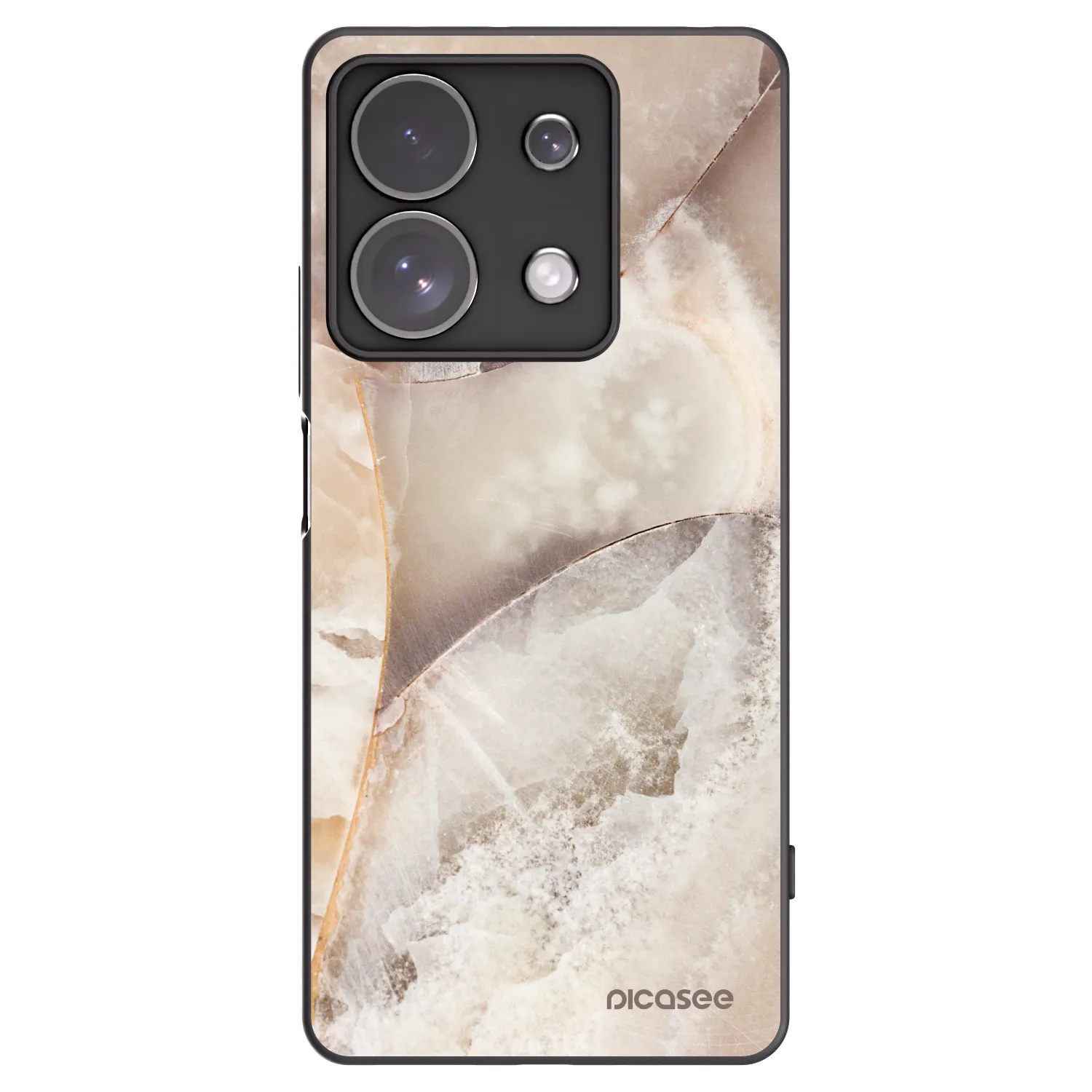 Picasee Μαύρη θήκη σιλικόνης για Xiaomi Redmi Note 13 Pro 4G - Cream marble
