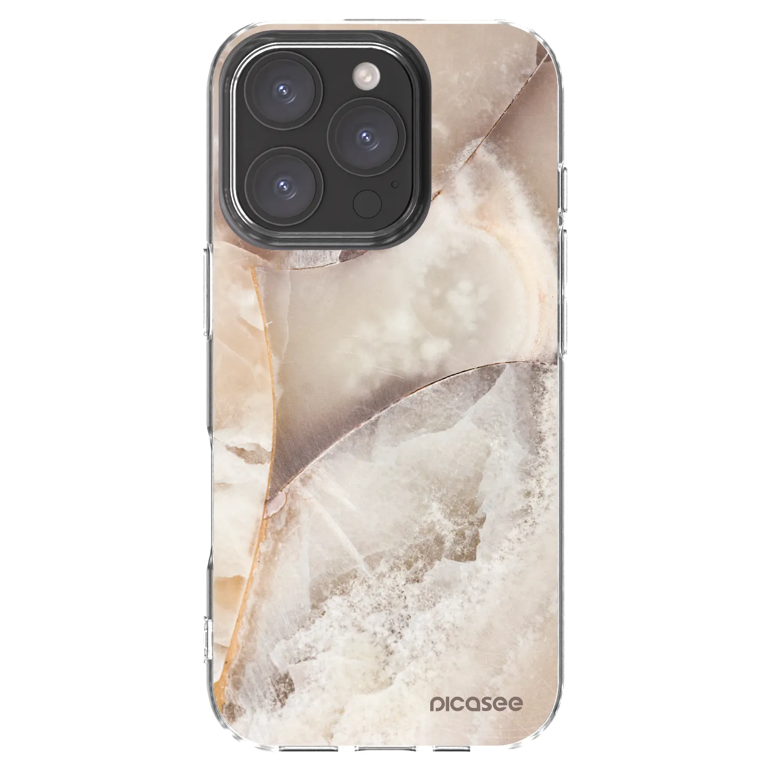 Picasee διαφανής θήκη σιλικόνης Apple iPhone 16 Pro - Cream marble