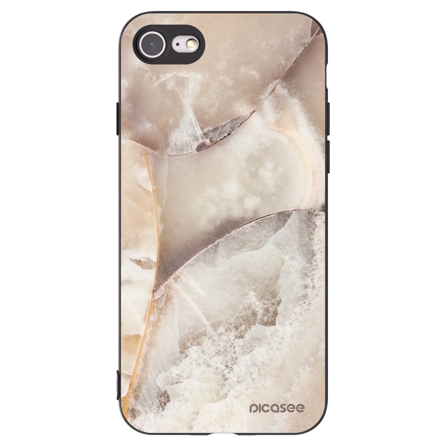 Picasee Μαύρη θήκη σιλικόνης για Apple iPhone 8 - Cream marble