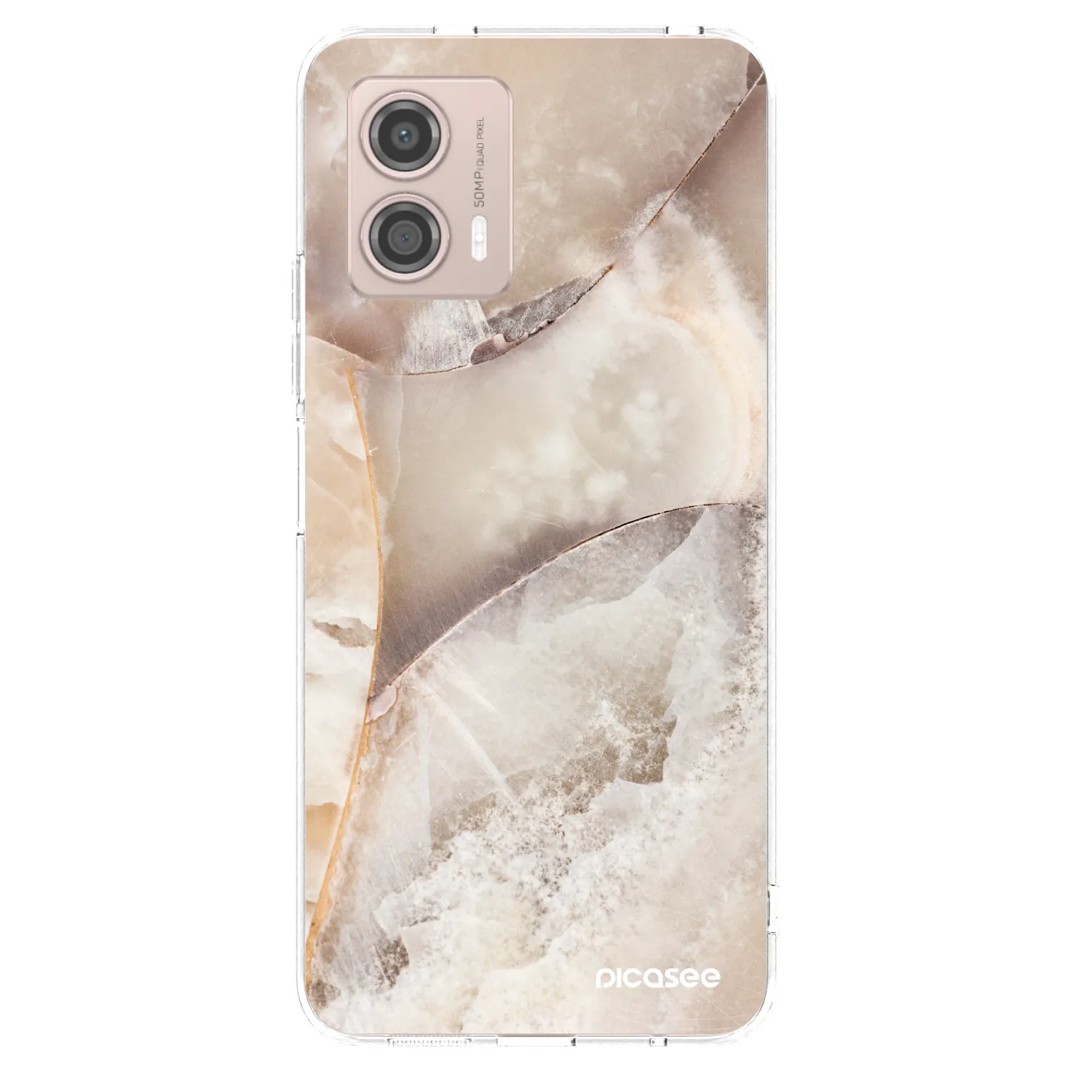 Picasee διαφανής θήκη σιλικόνης Motorola Moto G53 5G - Cream marble
