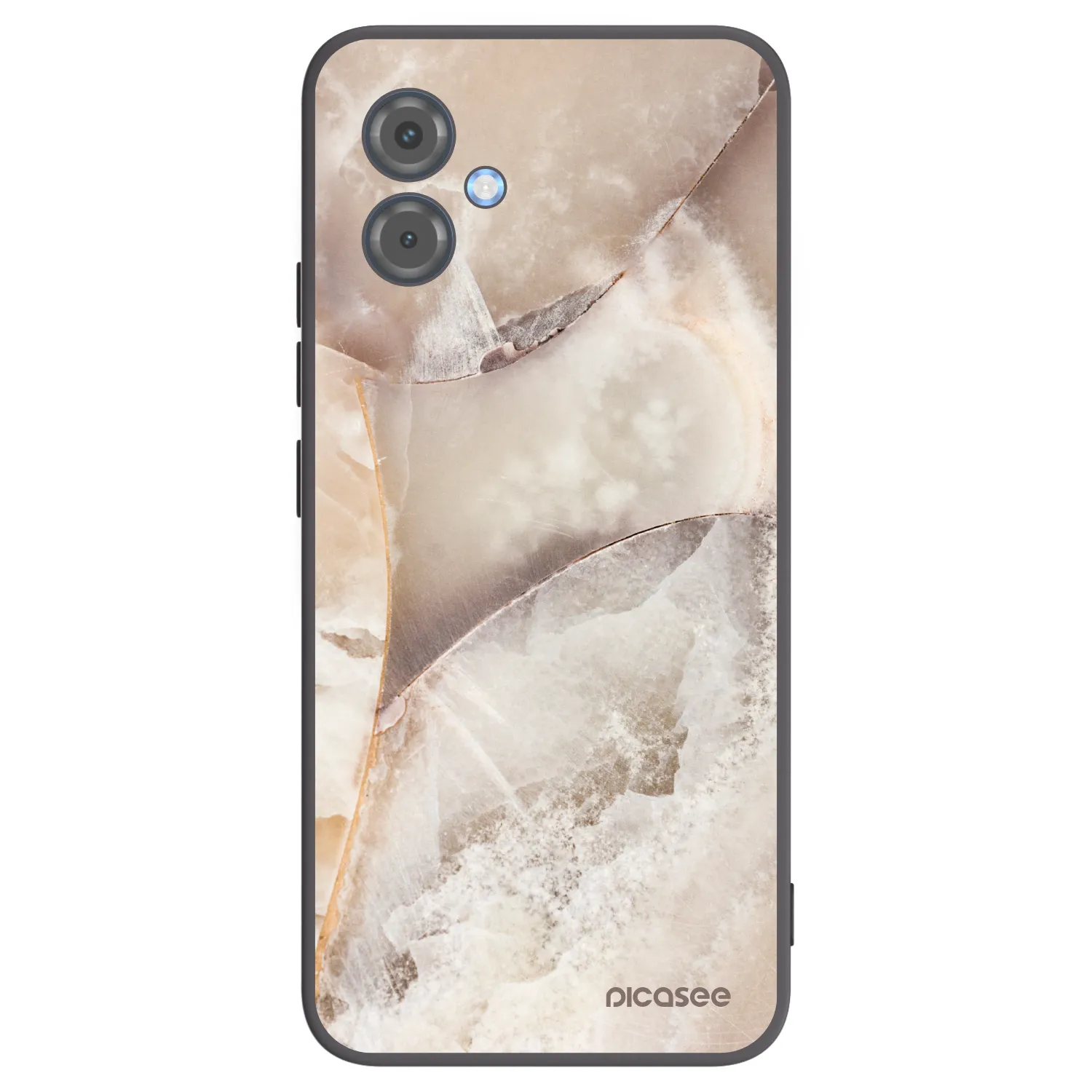 Picasee Μαύρη θήκη σιλικόνης για Motorola Moto G14 - Cream marble