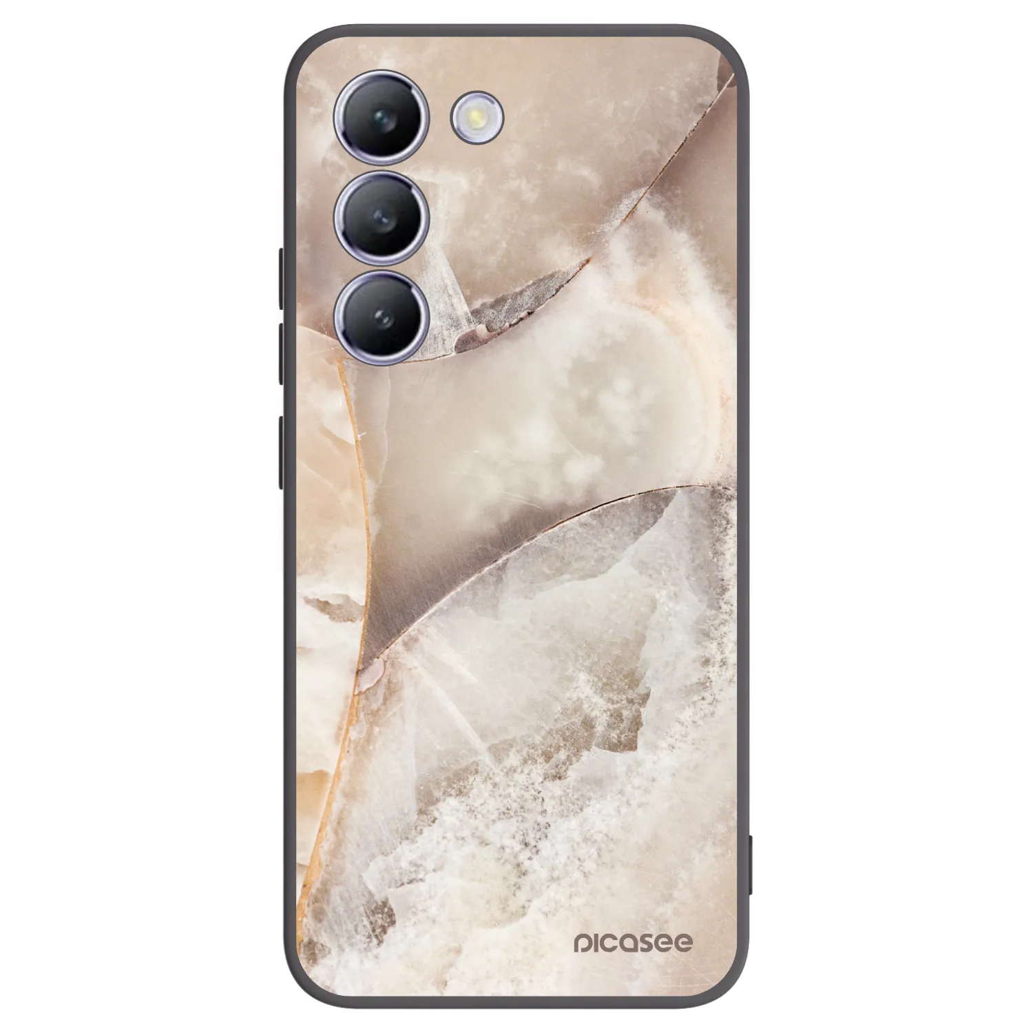 Picasee Μαύρη θήκη σιλικόνης για Vivo V40 SE 5G - Cream marble