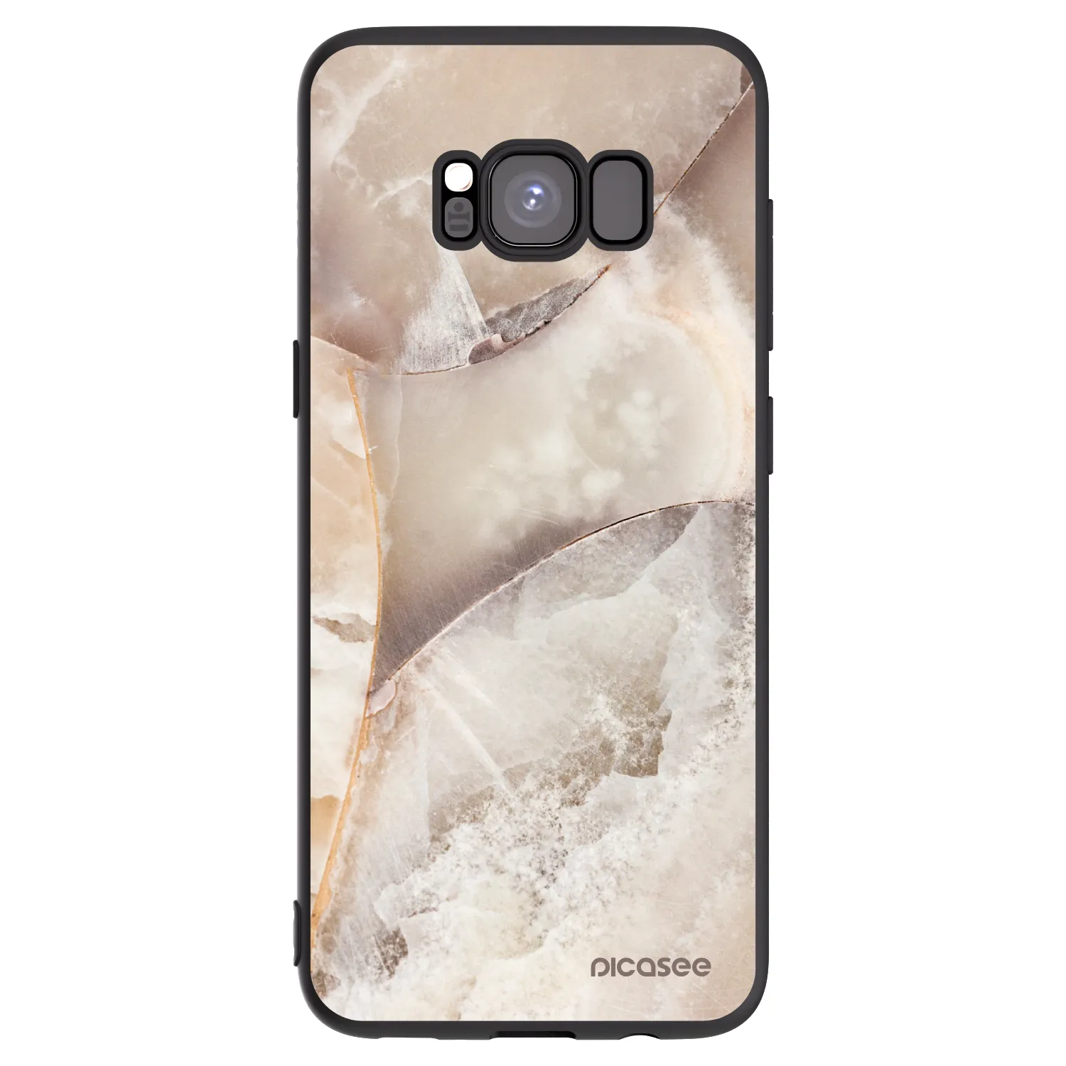 Picasee Μαύρη θήκη σιλικόνης για Samsung Galaxy S8 G950F - Cream marble
