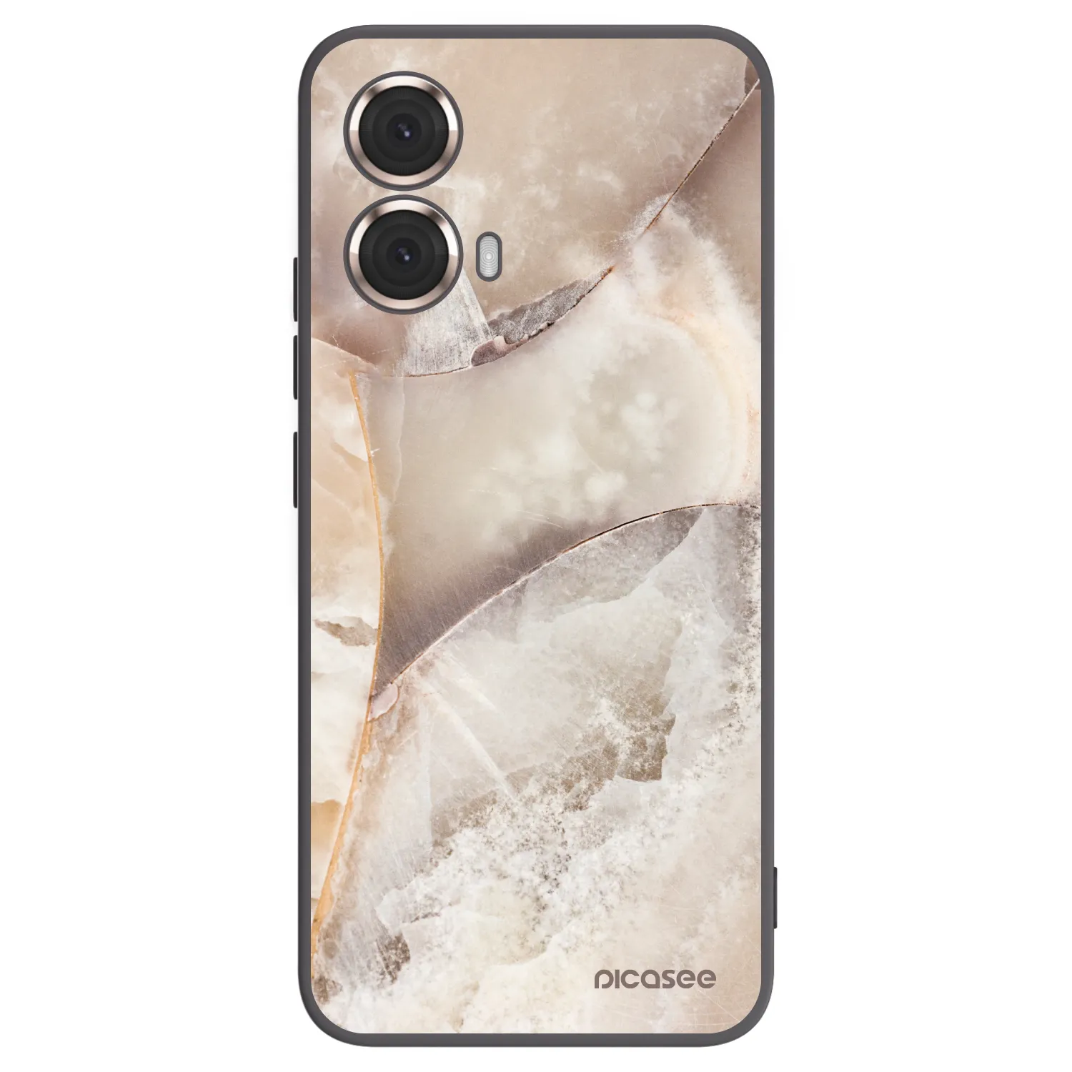 Picasee Μαύρη θήκη σιλικόνης για Motorola Moto G85 - Cream marble