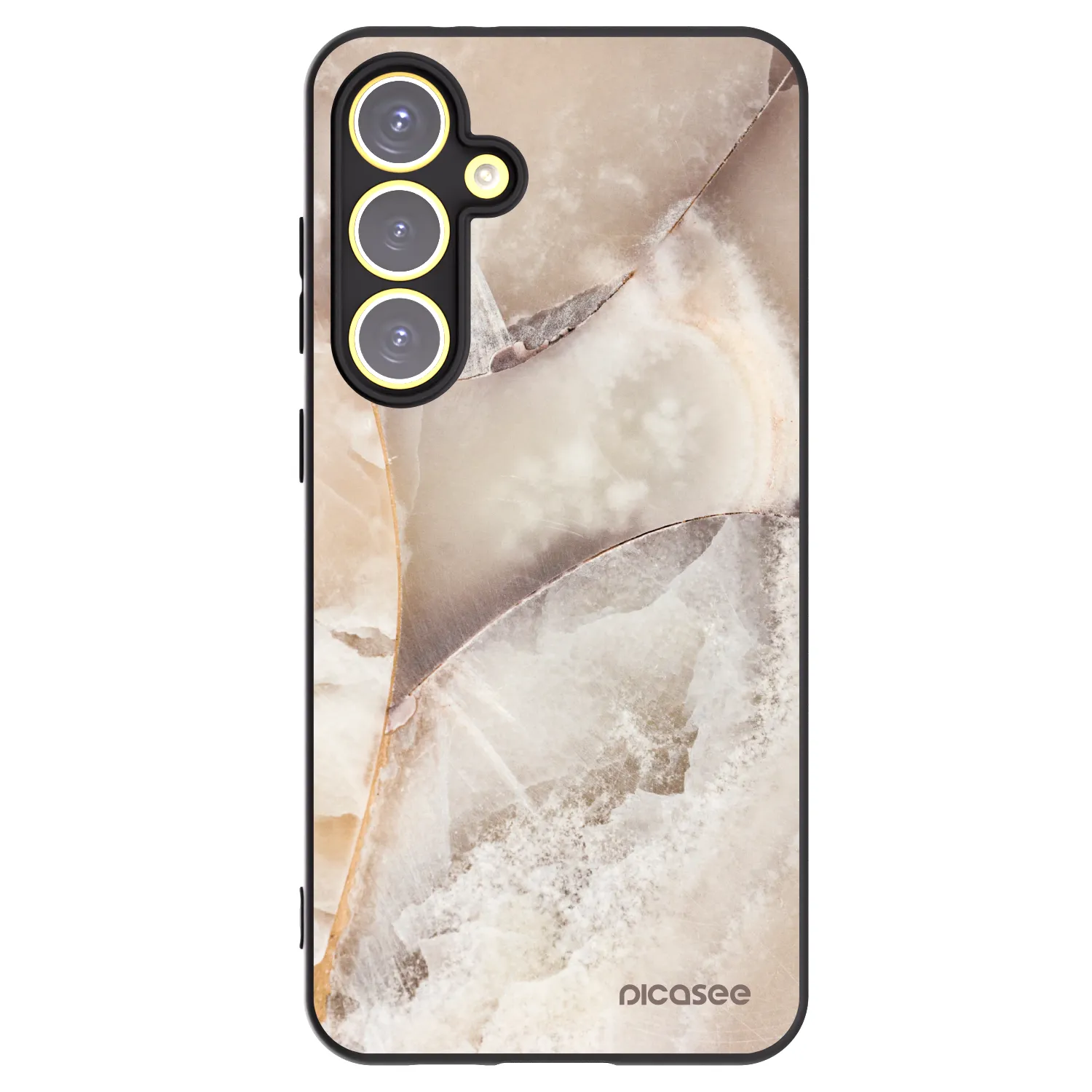 Picasee Μαύρη θήκη σιλικόνης για Samsung Galaxy S24 FE S721B - Cream marble