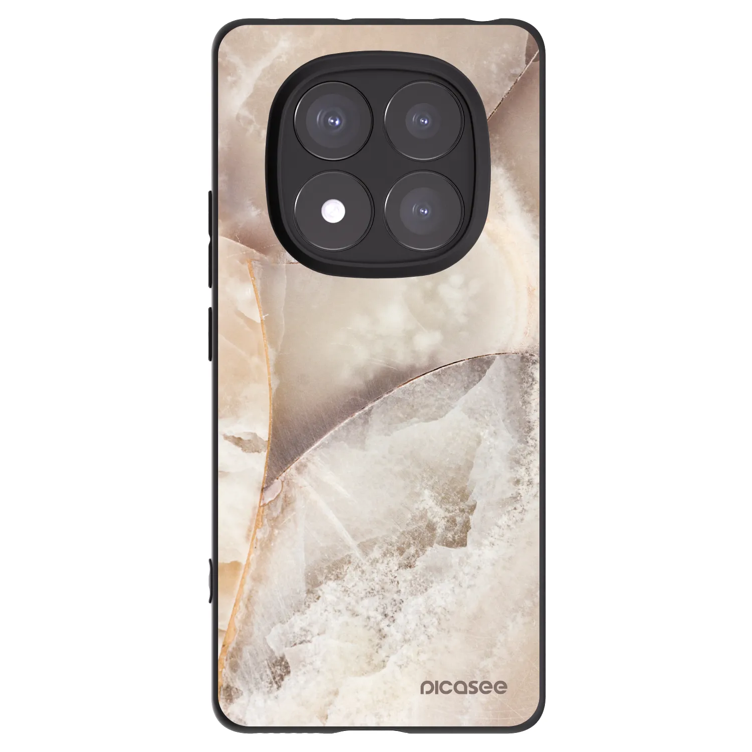 Picasee Μαύρη θήκη σιλικόνης για Xiaomi Redmi Note 14 Pro 5G - Cream marble