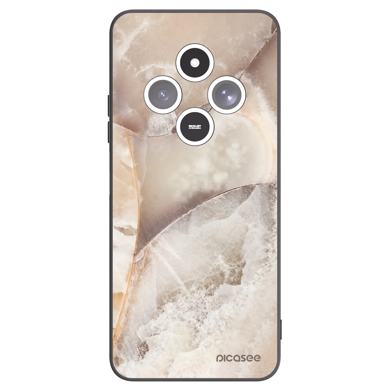 Picasee Μαύρη θήκη σιλικόνης για Xiaomi Redmi 14C - Cream marble