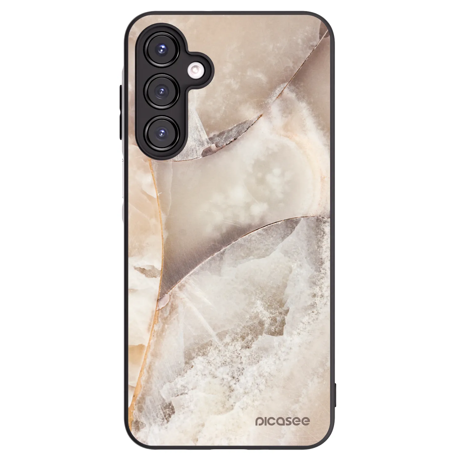 Picasee Μαύρη θήκη σιλικόνης για Samsung Galaxy A16 5G - Cream marble