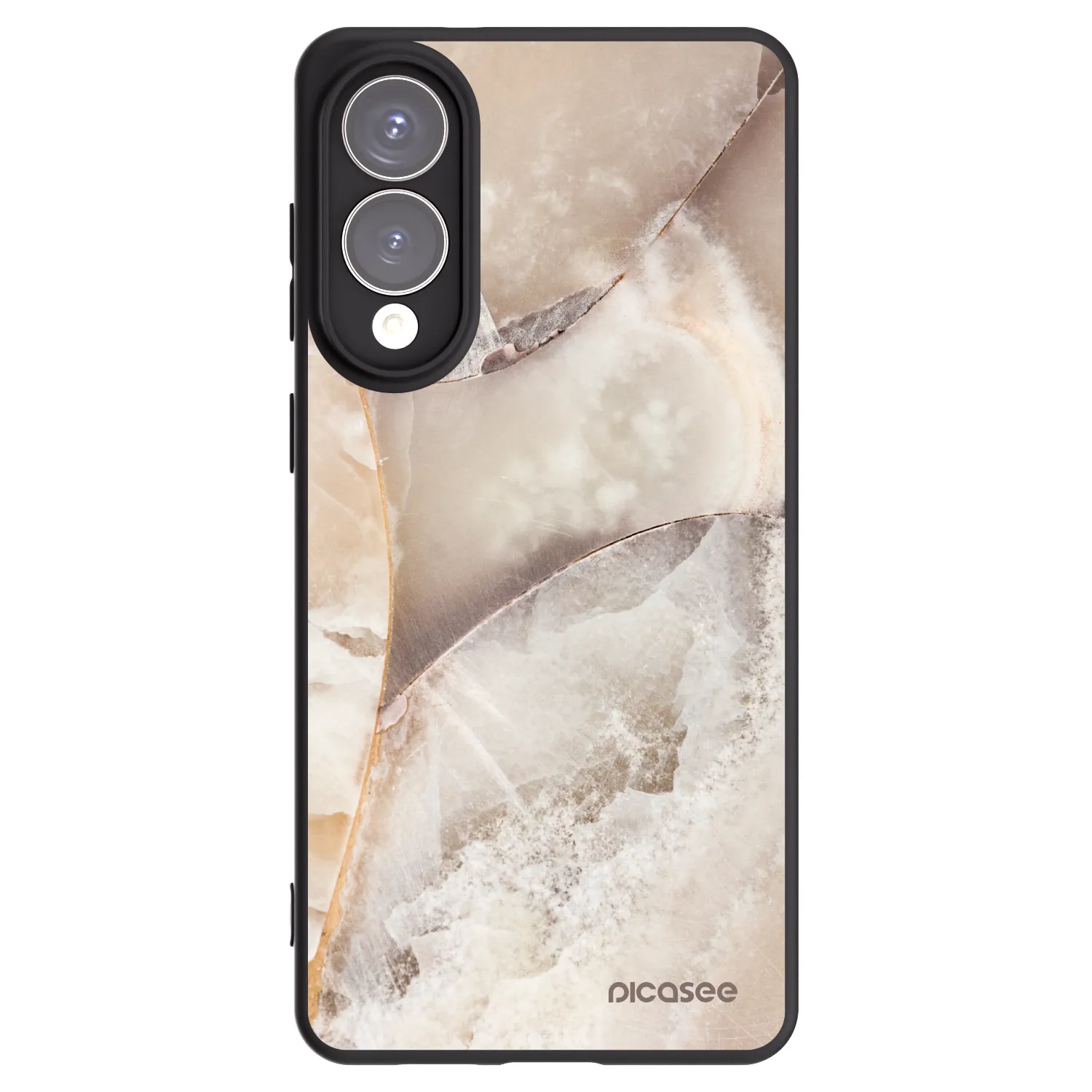 Picasee Μαύρη θήκη σιλικόνης για Samsung Galaxy S25 Edge 5G - Cream marble