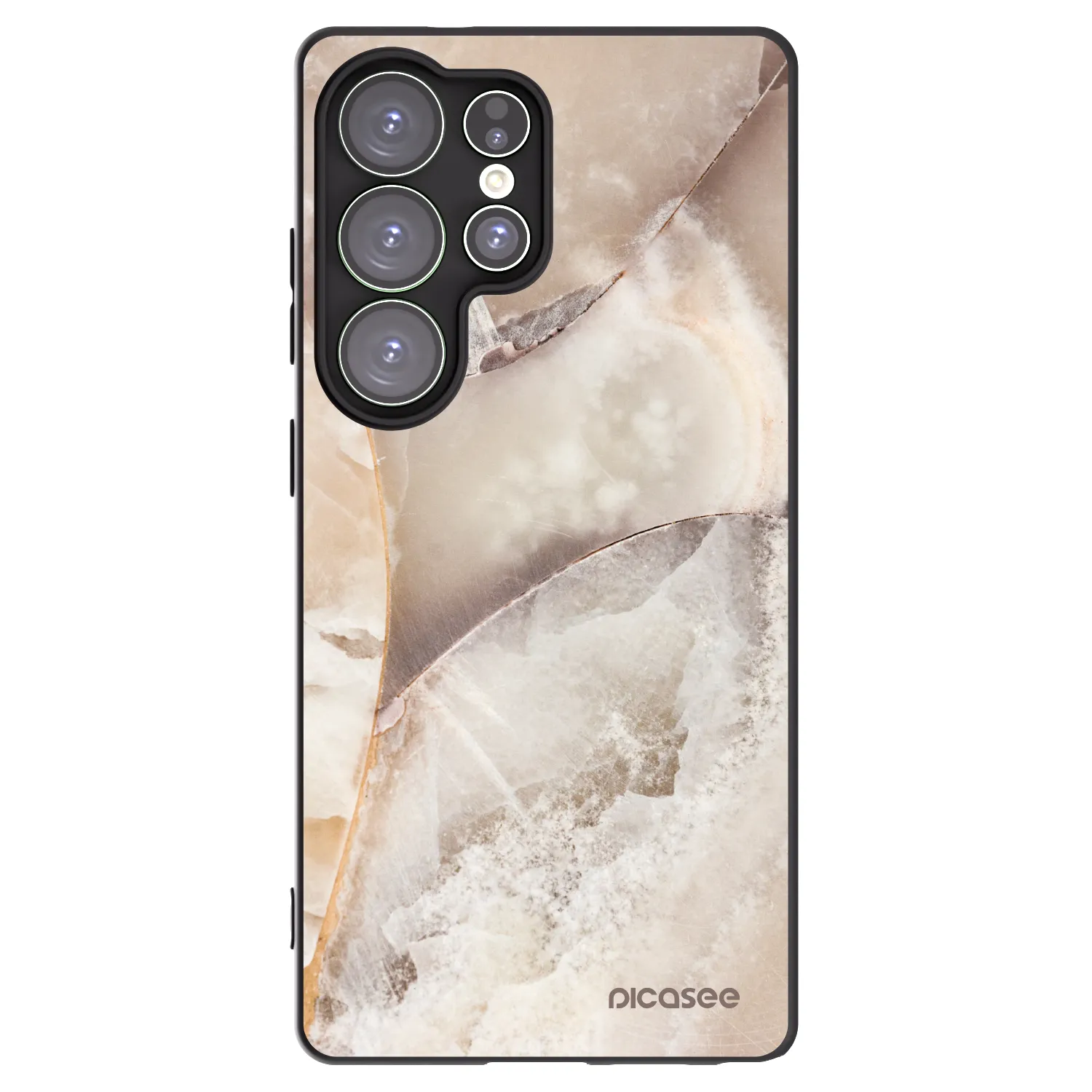 Picasee Μαύρη θήκη σιλικόνης για Samsung Galaxy S25 Ultra 5G - Cream marble