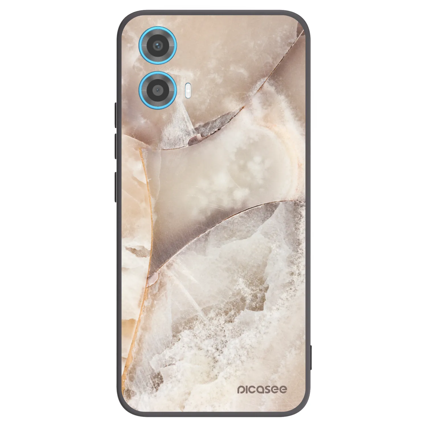 Picasee Μαύρη θήκη σιλικόνης για Motorola Moto G34 5G - Cream marble