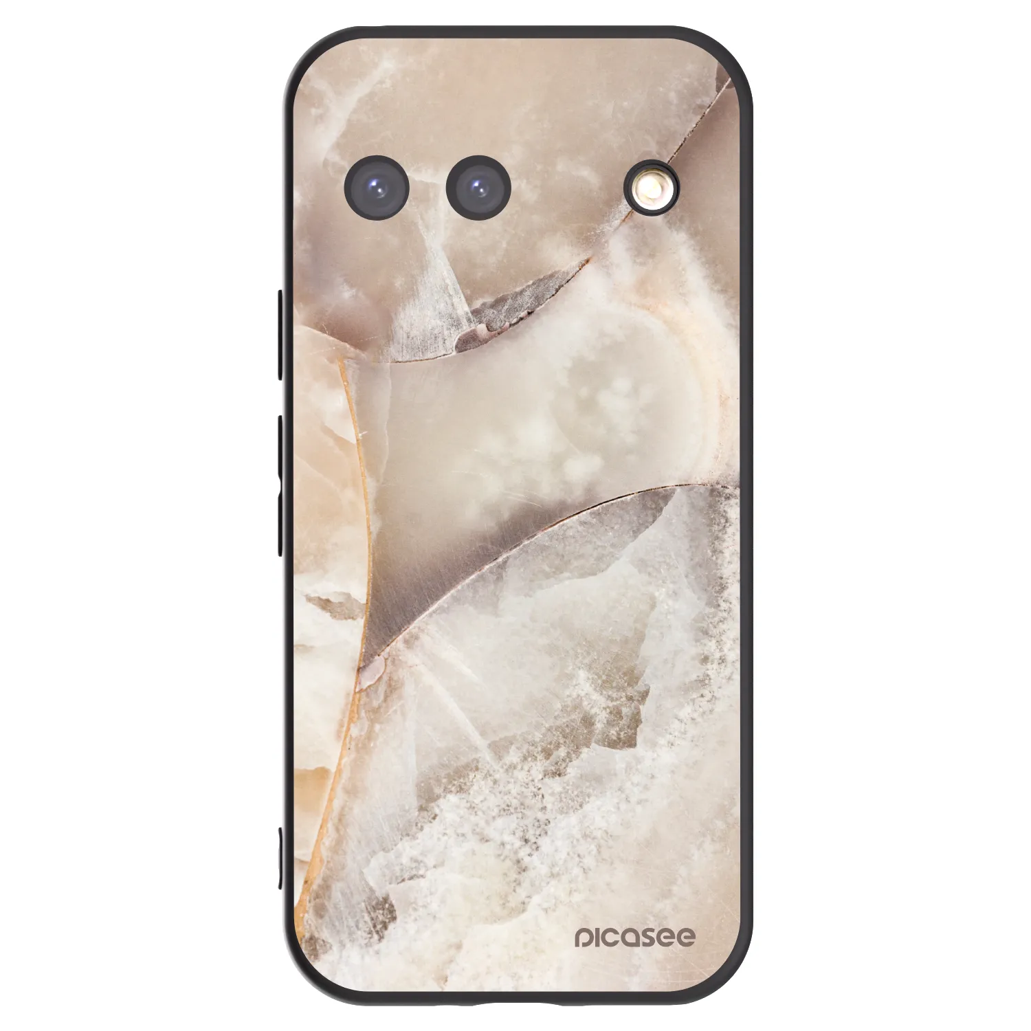 Picasee Μαύρη θήκη σιλικόνης για Google Pixel 9 - Cream marble