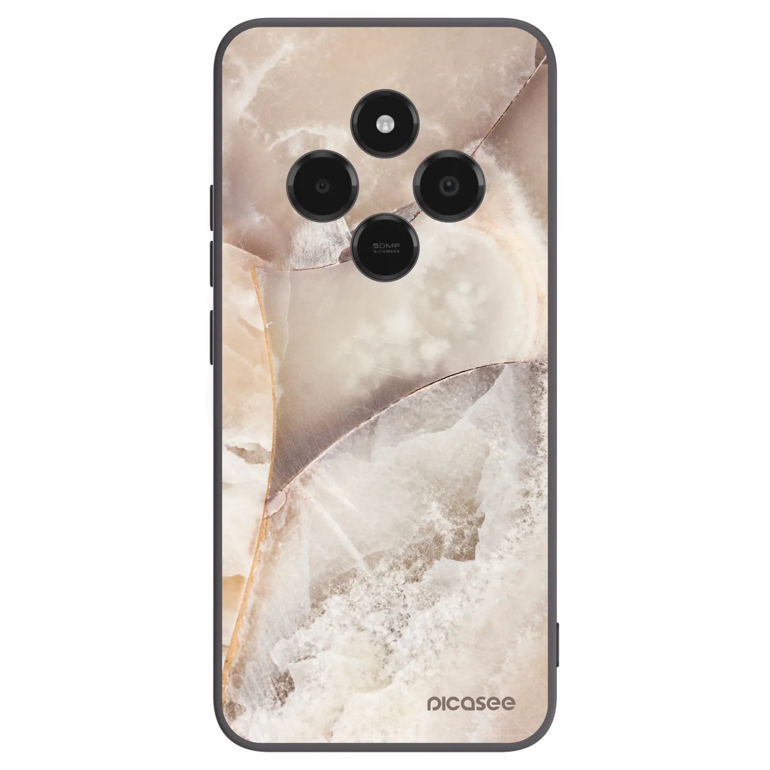 Picasee Μαύρη θήκη σιλικόνης για Xiaomi Poco C75 - Cream marble