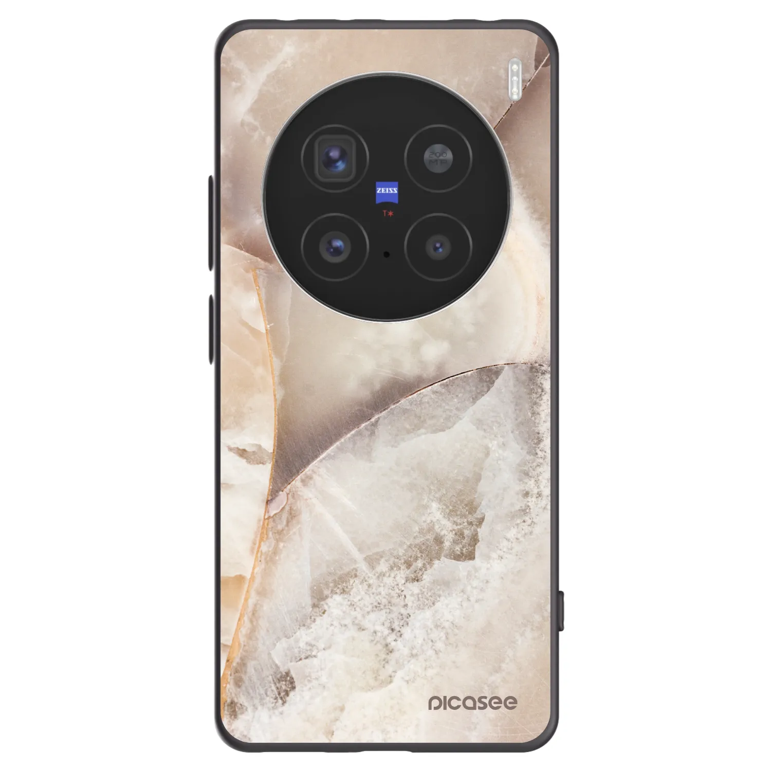 Picasee Μαύρη θήκη σιλικόνης για Vivo X200 Pro - Cream marble