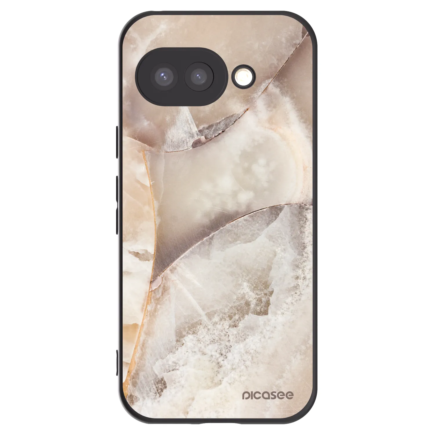 Picasee Μαύρη θήκη σιλικόνης για Google Pixel 9a - Cream marble