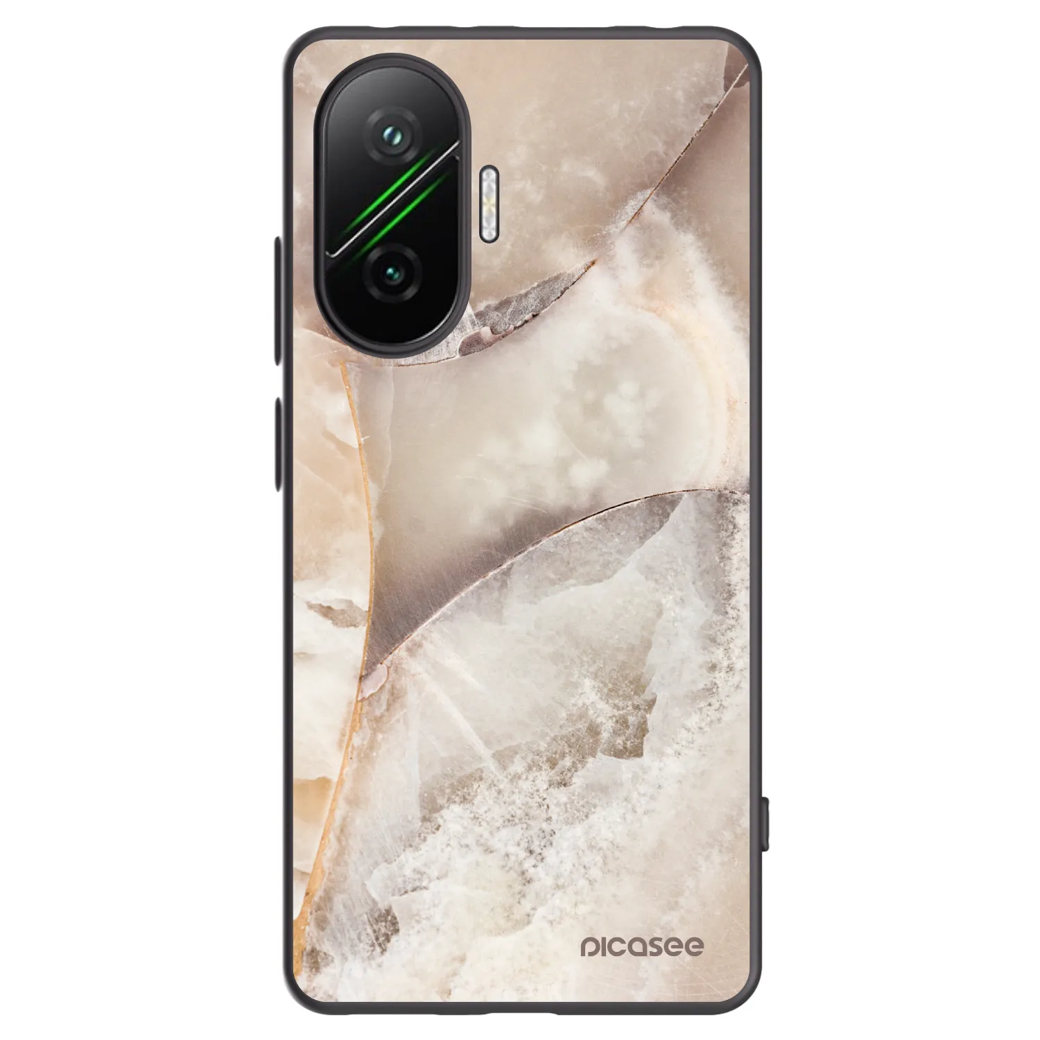 Picasee Μαύρη θήκη σιλικόνης για Xiaomi Poco F7 Pro 5G - Cream marble