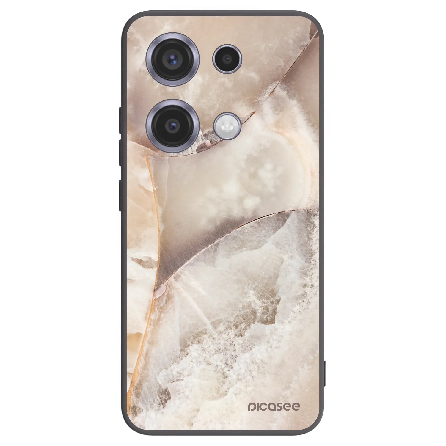Picasee Μαύρη θήκη σιλικόνης για Xiaomi Redmi Note 14S - Cream marble