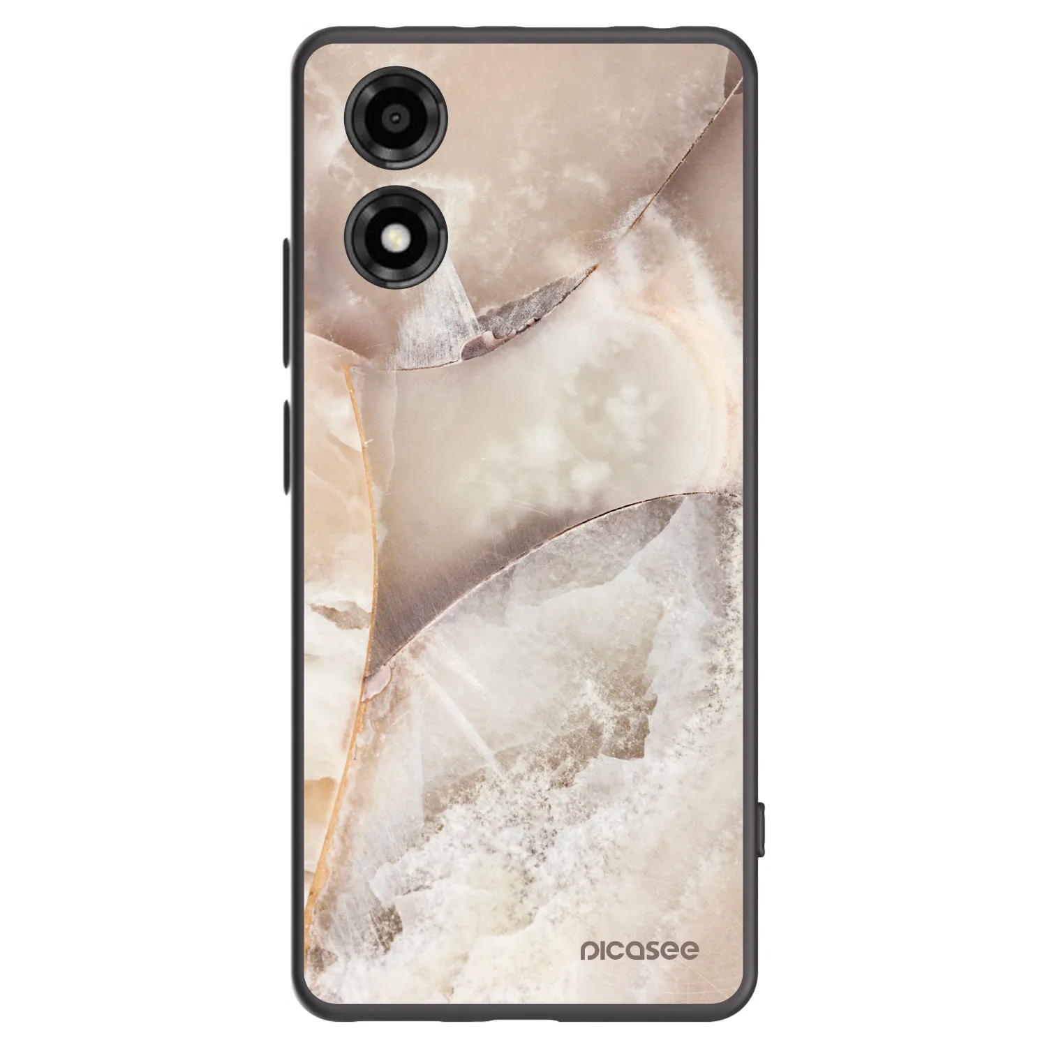 Picasee Μαύρη θήκη σιλικόνης για Motorola Moto E14 - Cream marble