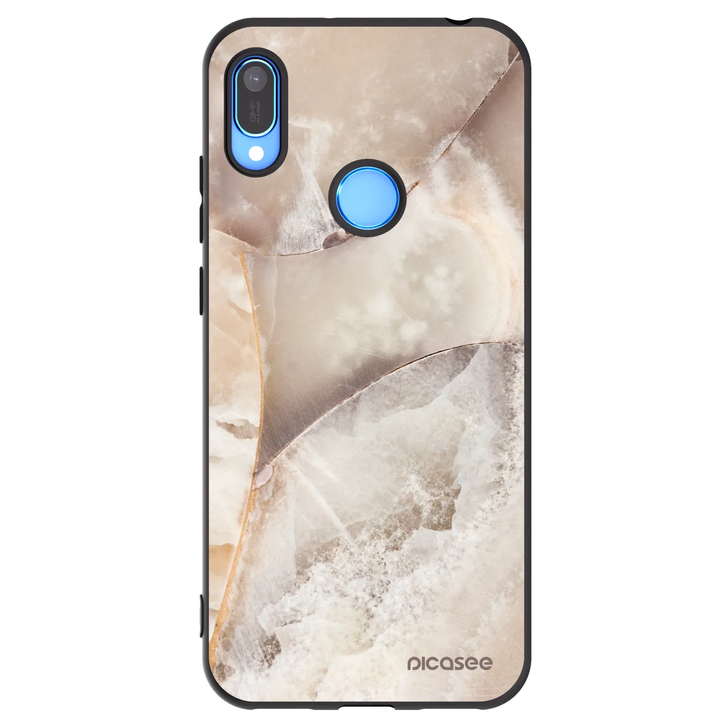 Picasee Μαύρη θήκη σιλικόνης για Huawei Y6 2019 - Cream marble