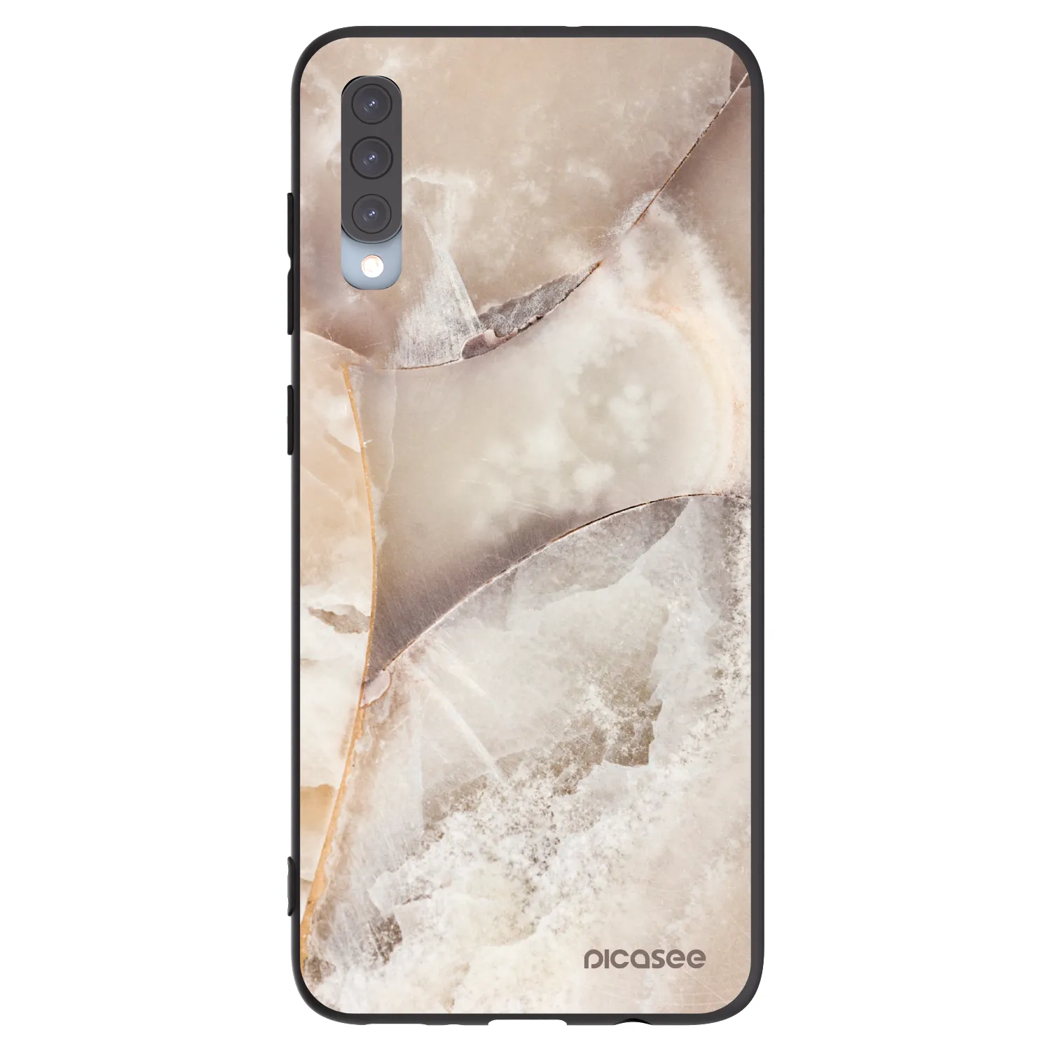 Picasee Μαύρη θήκη σιλικόνης για Samsung Galaxy A70 A705F - Cream marble