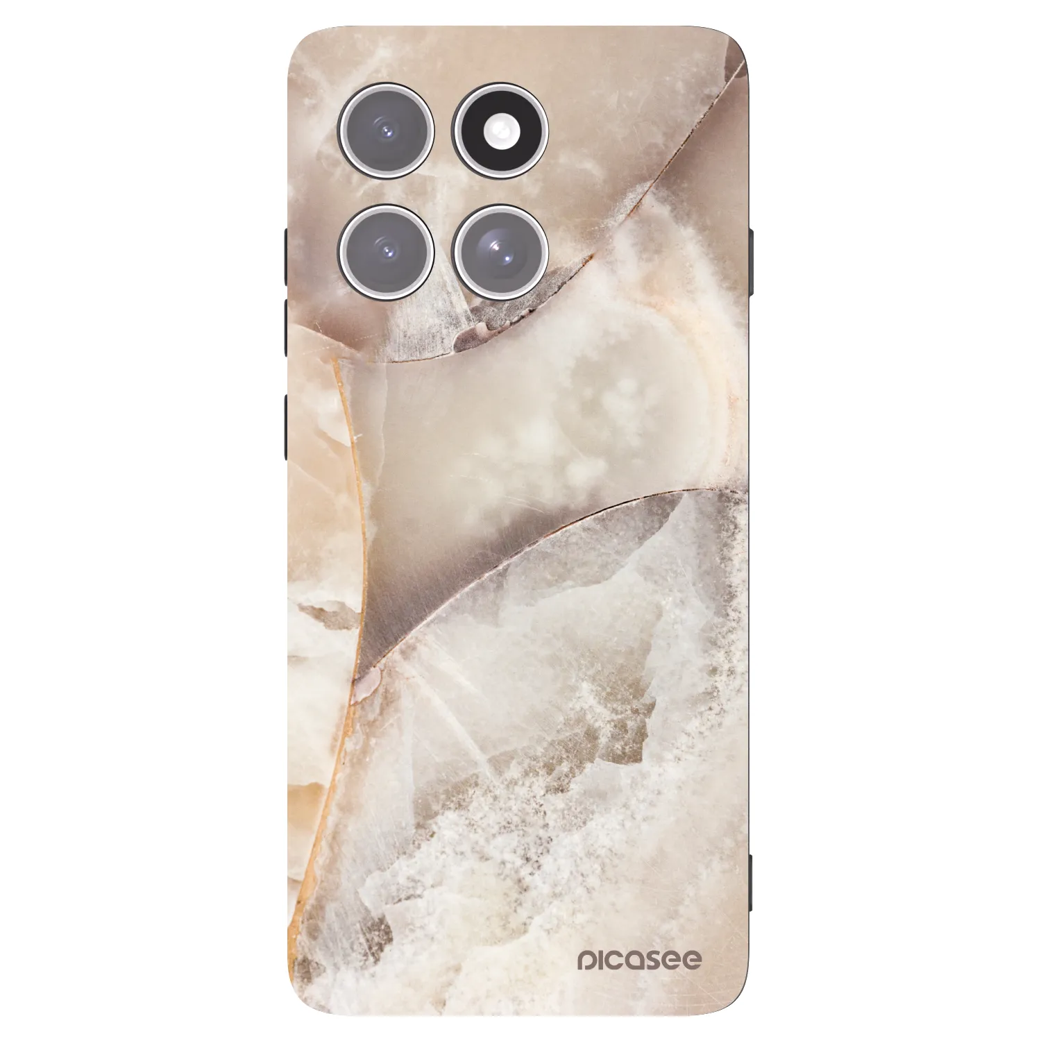 Picasee Μαύρη θήκη σιλικόνης για Motorola Edge 60 Pro - Cream marble