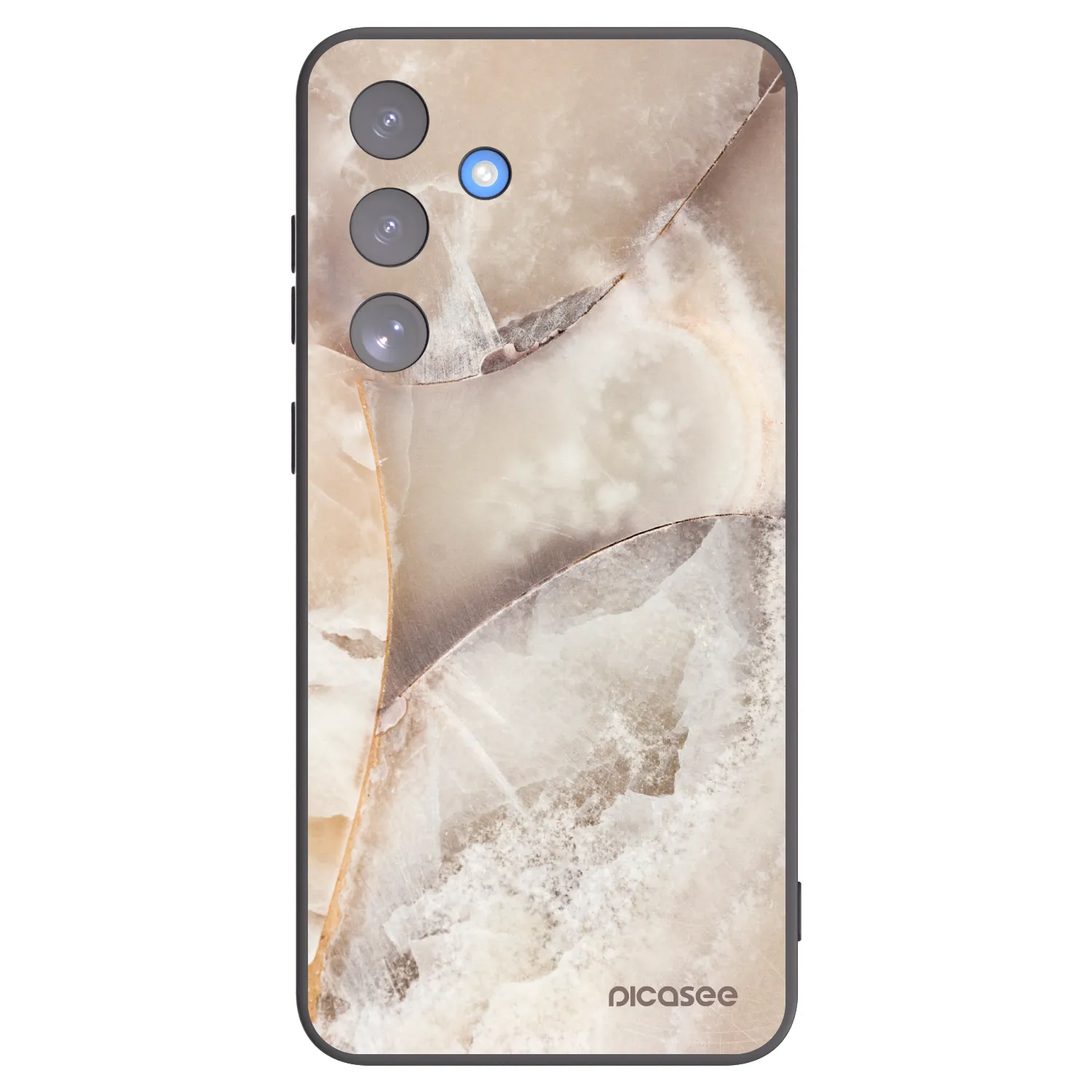 Picasee Μαύρη θήκη σιλικόνης για Samsung Galaxy S25 FE 5G - Cream marble