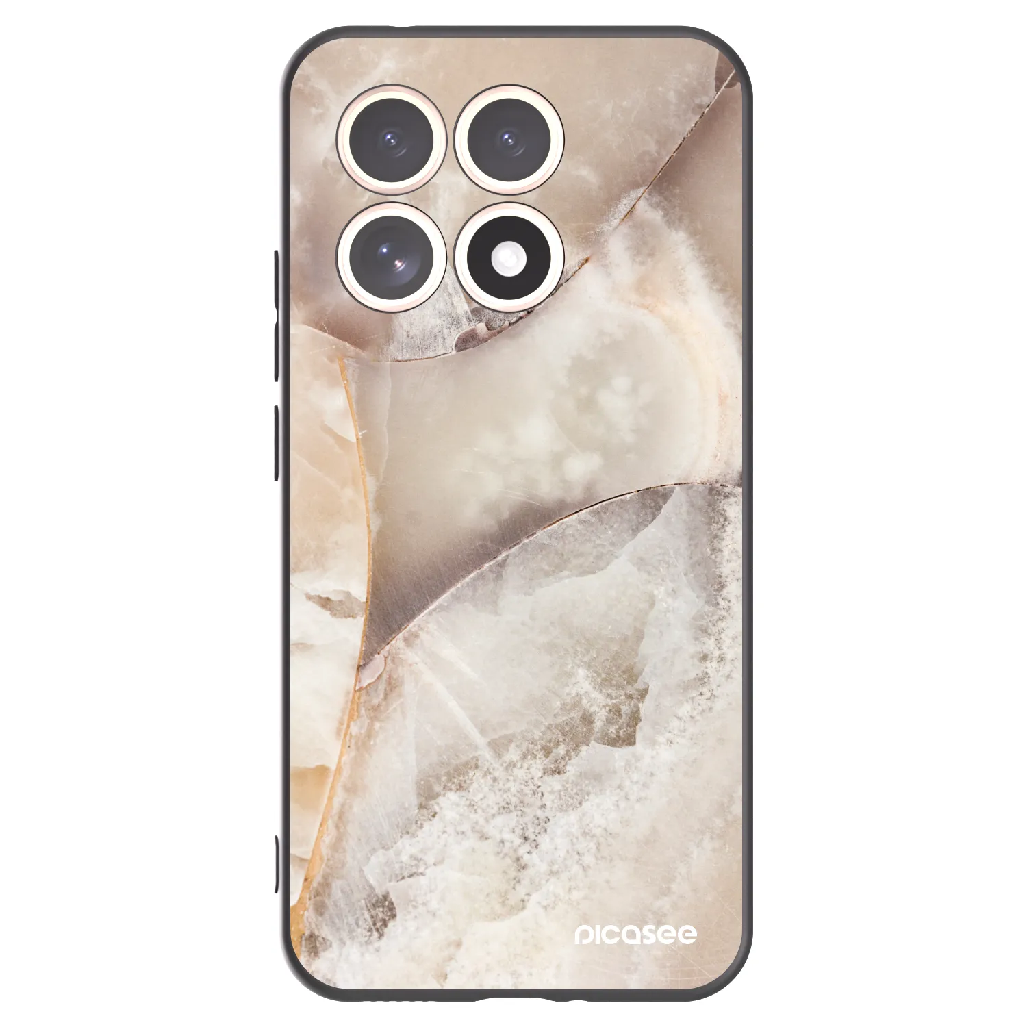 Picasee Μαύρη θήκη σιλικόνης για Xiaomi 15T - Cream marble