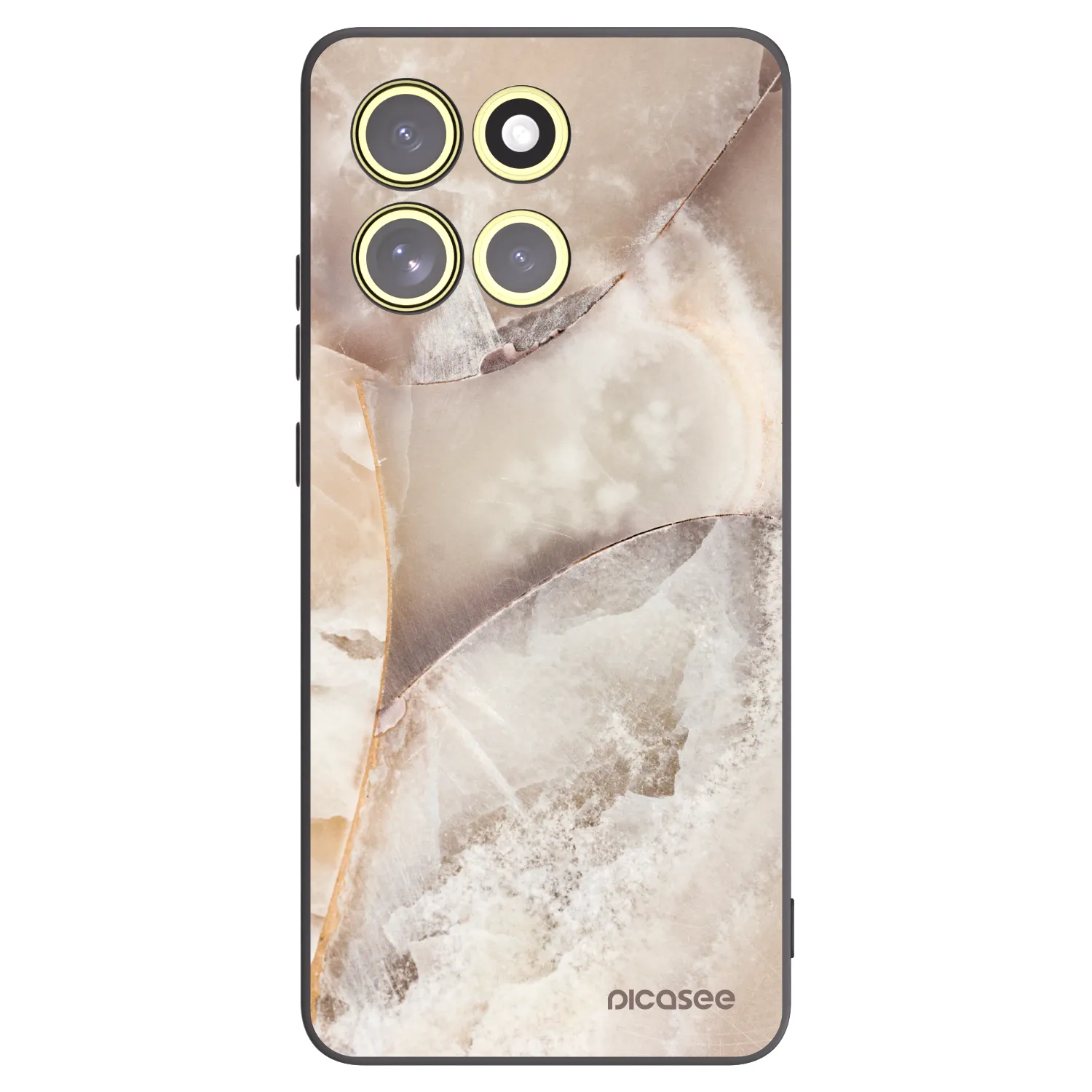 Picasee Μαύρη θήκη σιλικόνης για Motorola Moto G86 Power 5G - Cream marble