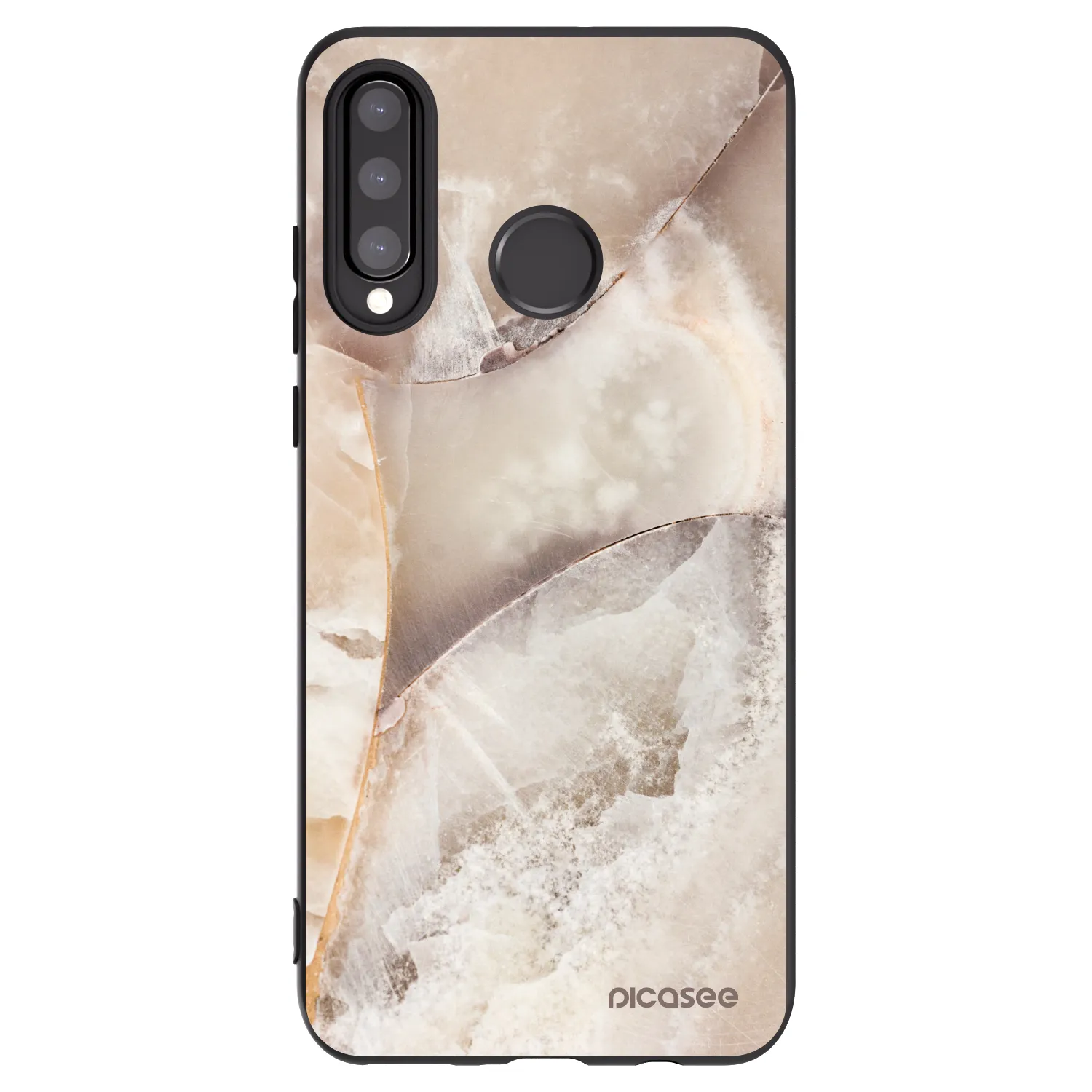 Picasee Μαύρη θήκη σιλικόνης για Huawei P30 Lite - Cream marble