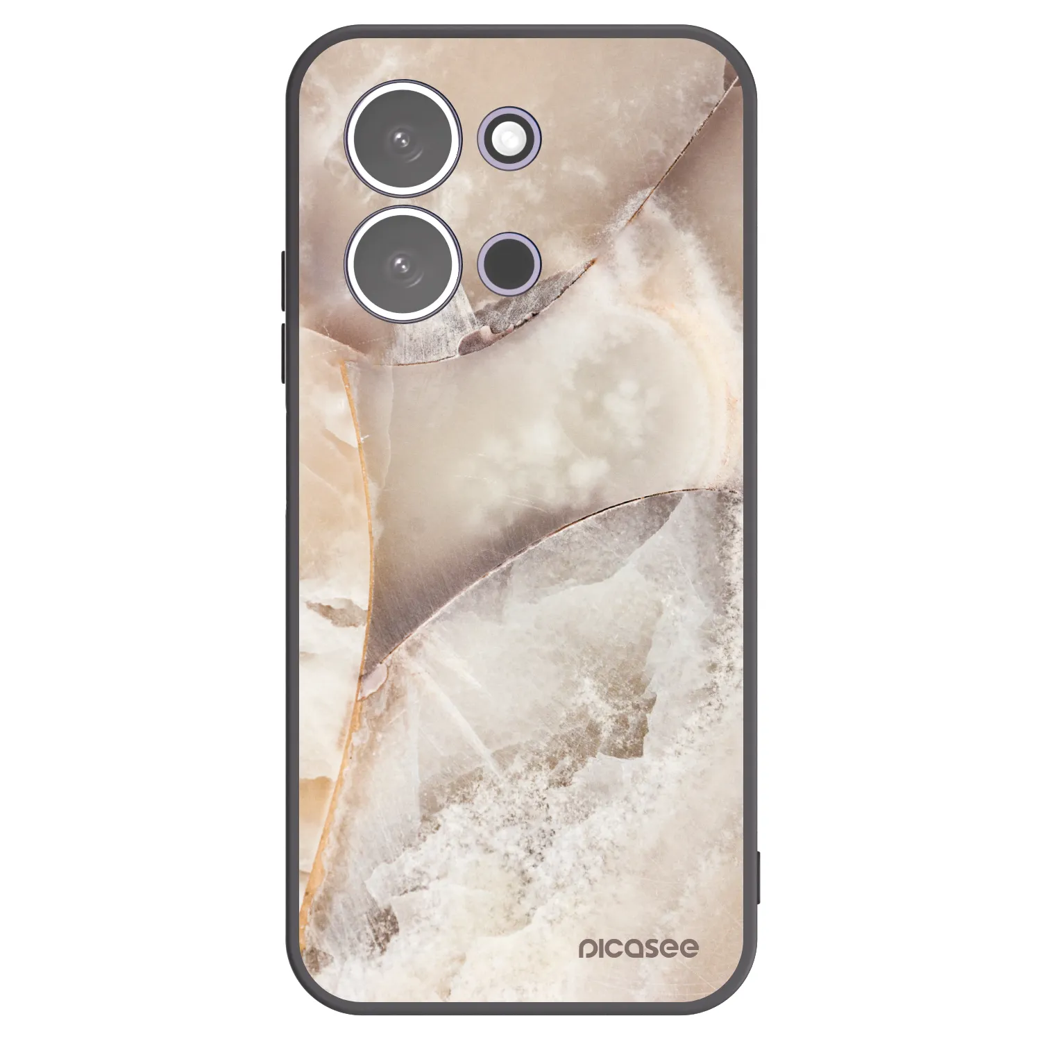 Picasee Μαύρη θήκη σιλικόνης για Xiaomi Redmi 15C 5G - Cream marble