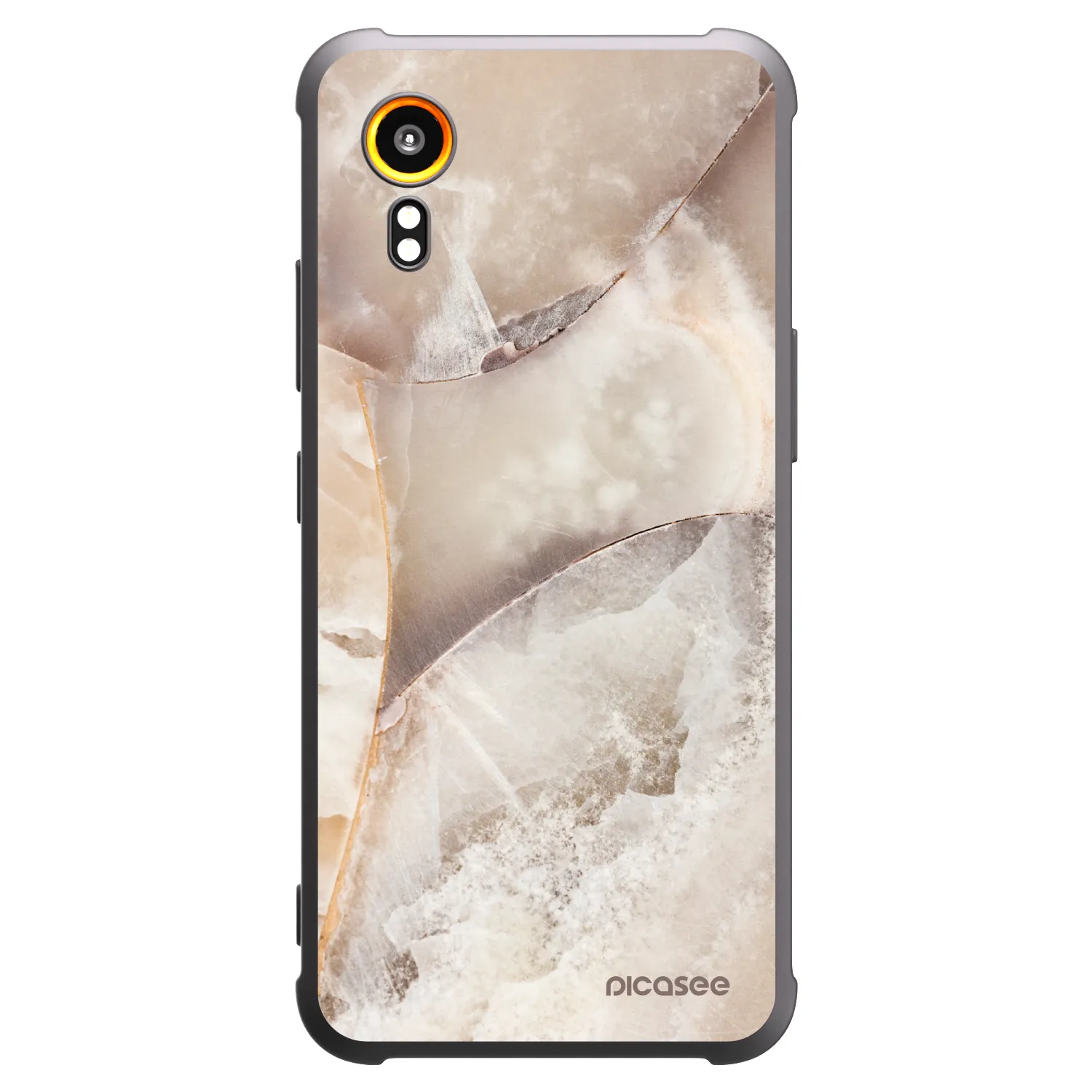 Picasee Μαύρη θήκη σιλικόνης για Samsung Galaxy Xcover 7 - Cream marble