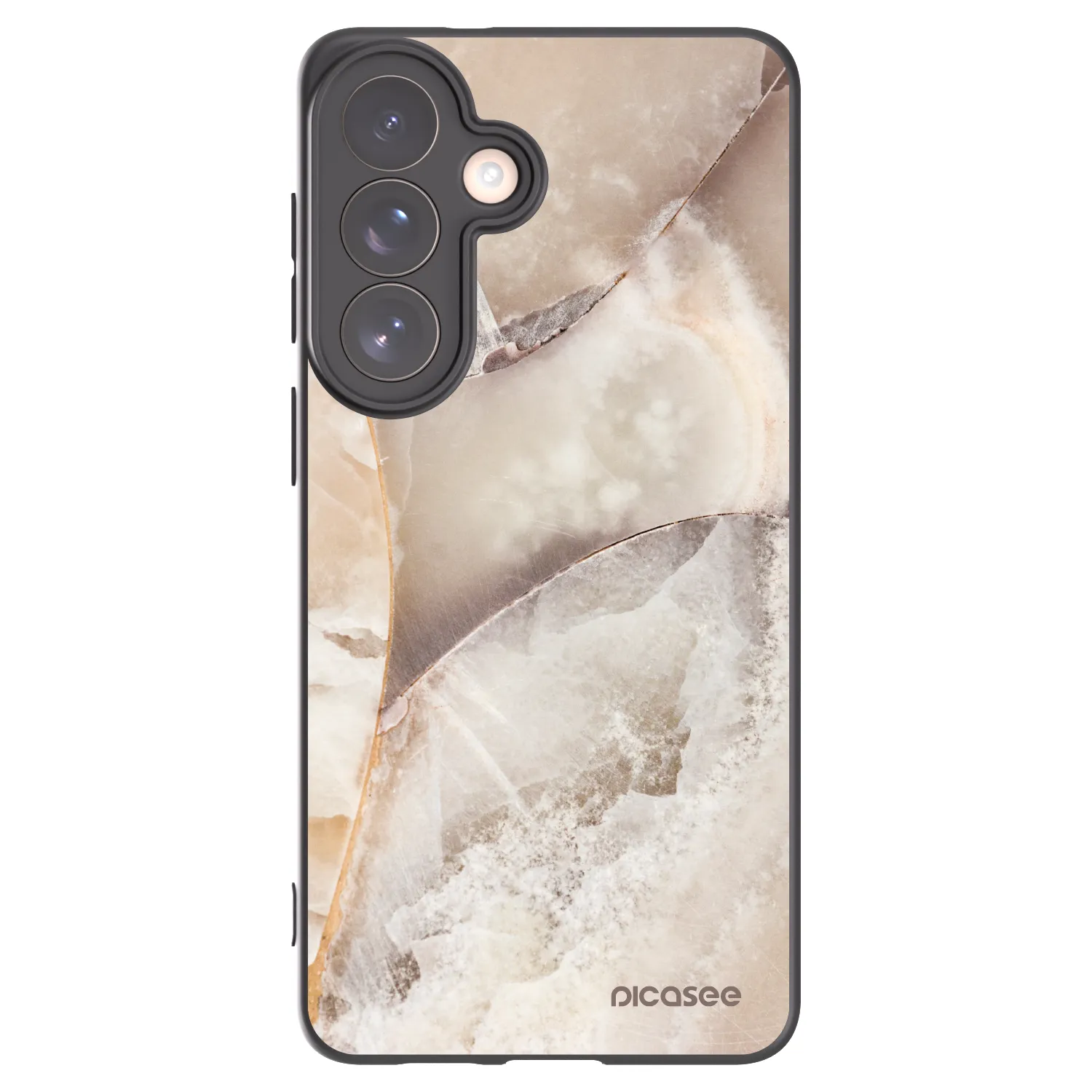 Picasee Μαύρη θήκη σιλικόνης για Samsung Galaxy S26+ - Cream marble