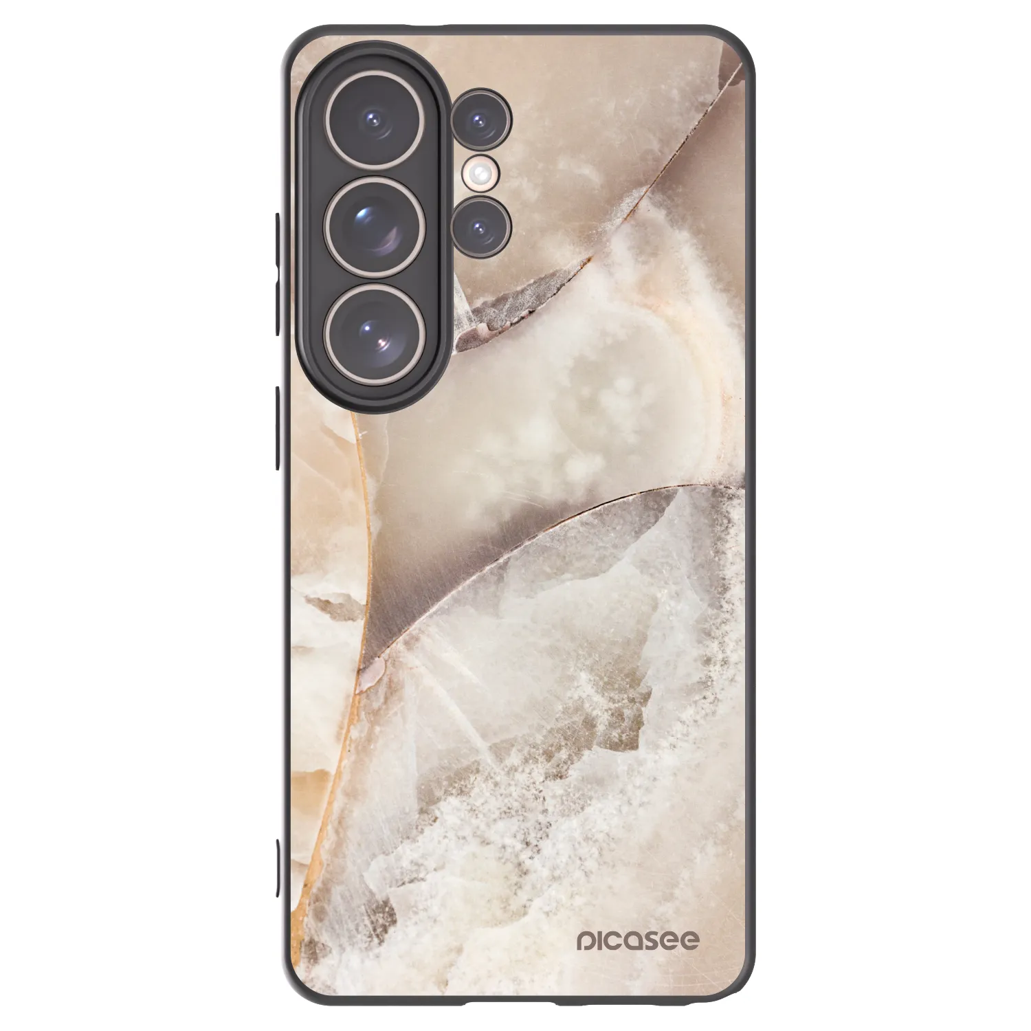 Picasee Μαύρη θήκη σιλικόνης για Samsung Galaxy S26 Ultra - Cream marble