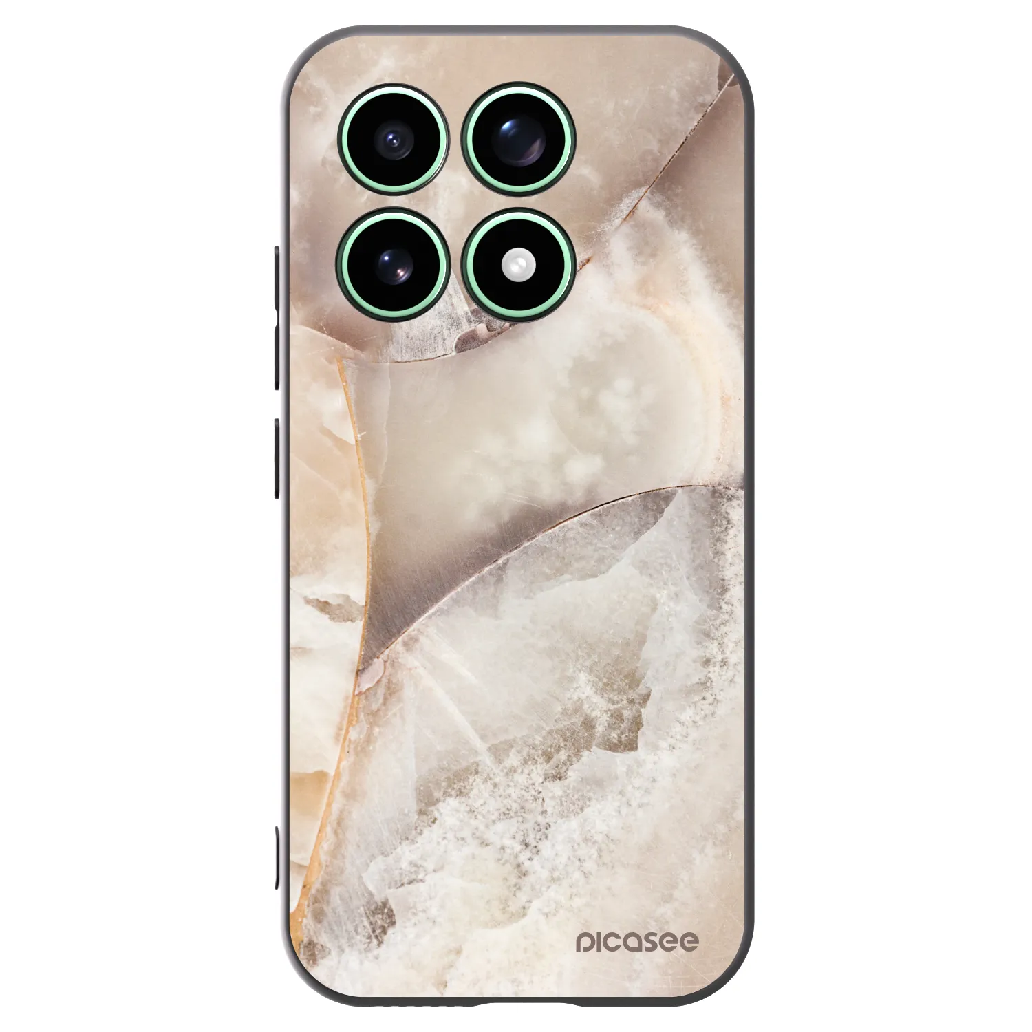 Picasee Μαύρη θήκη σιλικόνης για Xiaomi 17 - Cream marble