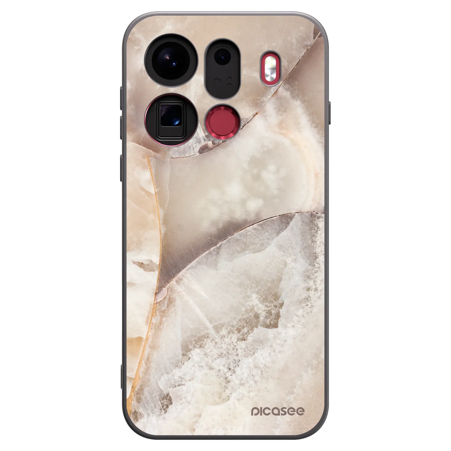 Picasee Μαύρη θήκη σιλικόνης για OPPO Find X9 Pro - Cream marble