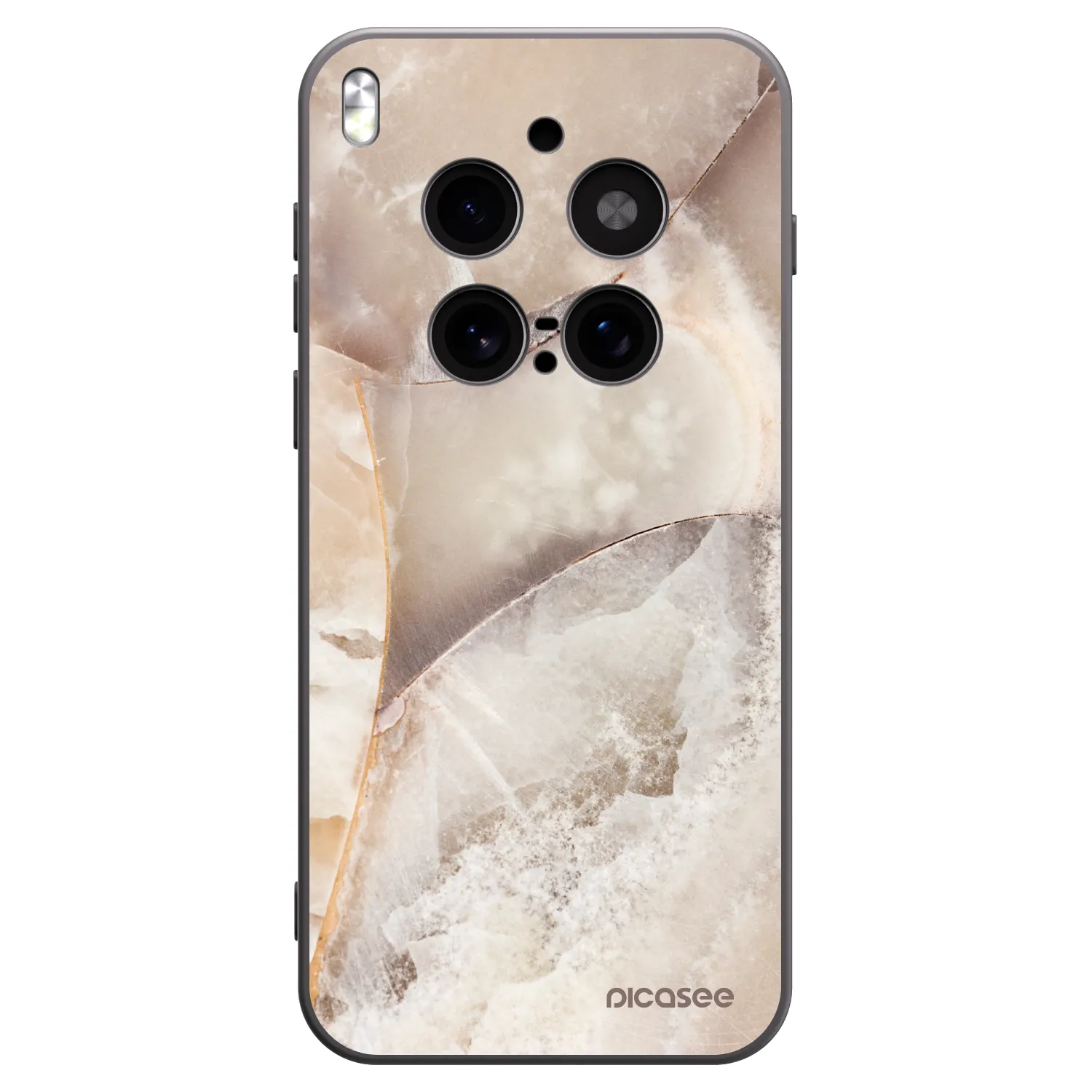 Picasee Μαύρη θήκη σιλικόνης για Vivo X300 Pro - Cream marble