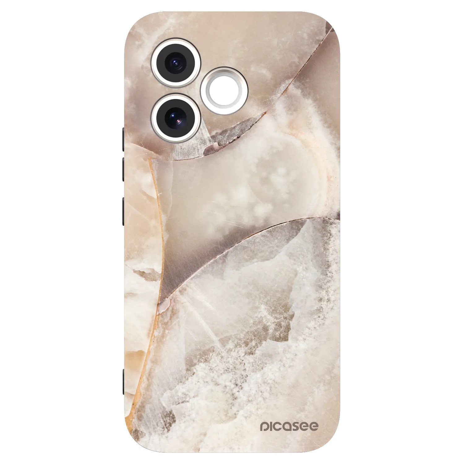 Picasee Μαύρη θήκη σιλικόνης για Honor 600 Lite - Cream marble