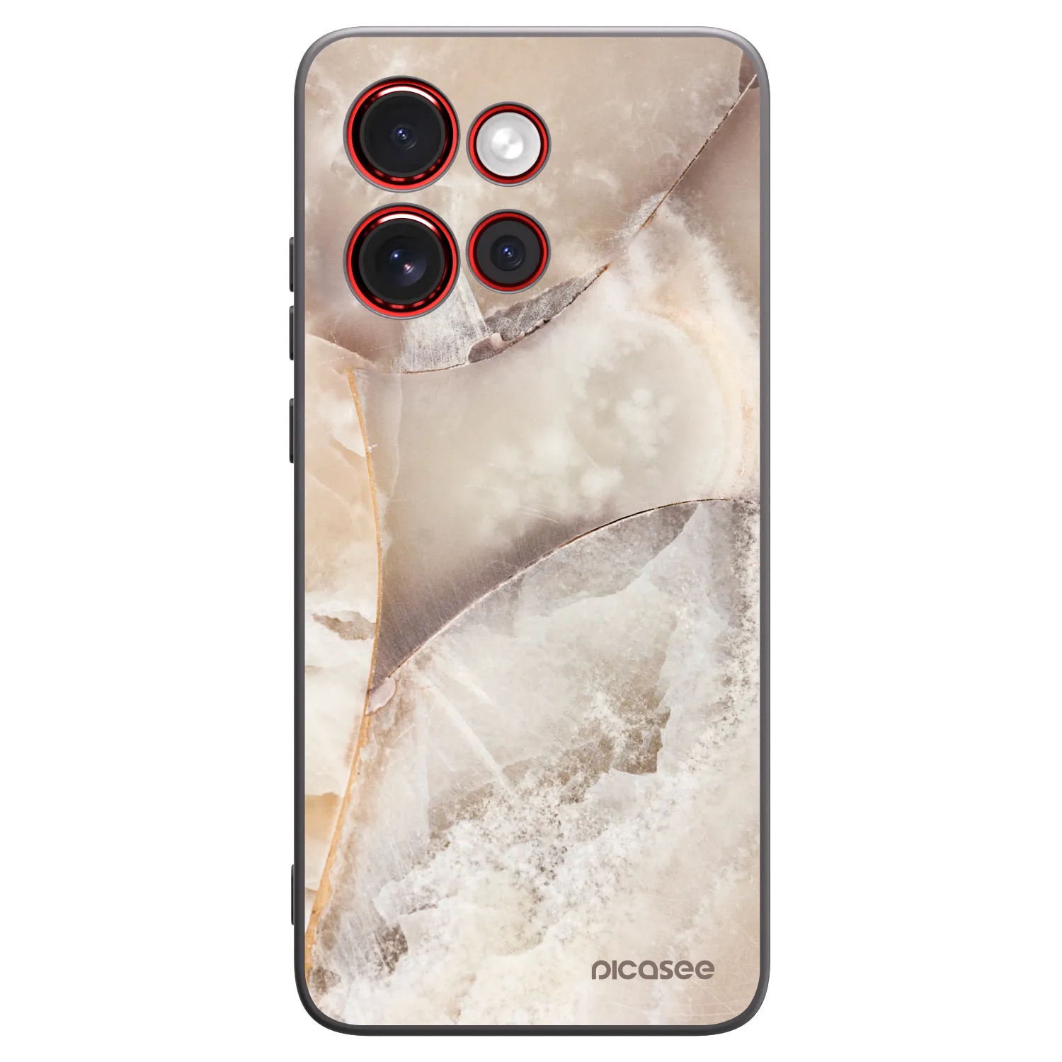 Picasee Μαύρη θήκη σιλικόνης για Motorola Edge 60 Neo 5G - Cream marble