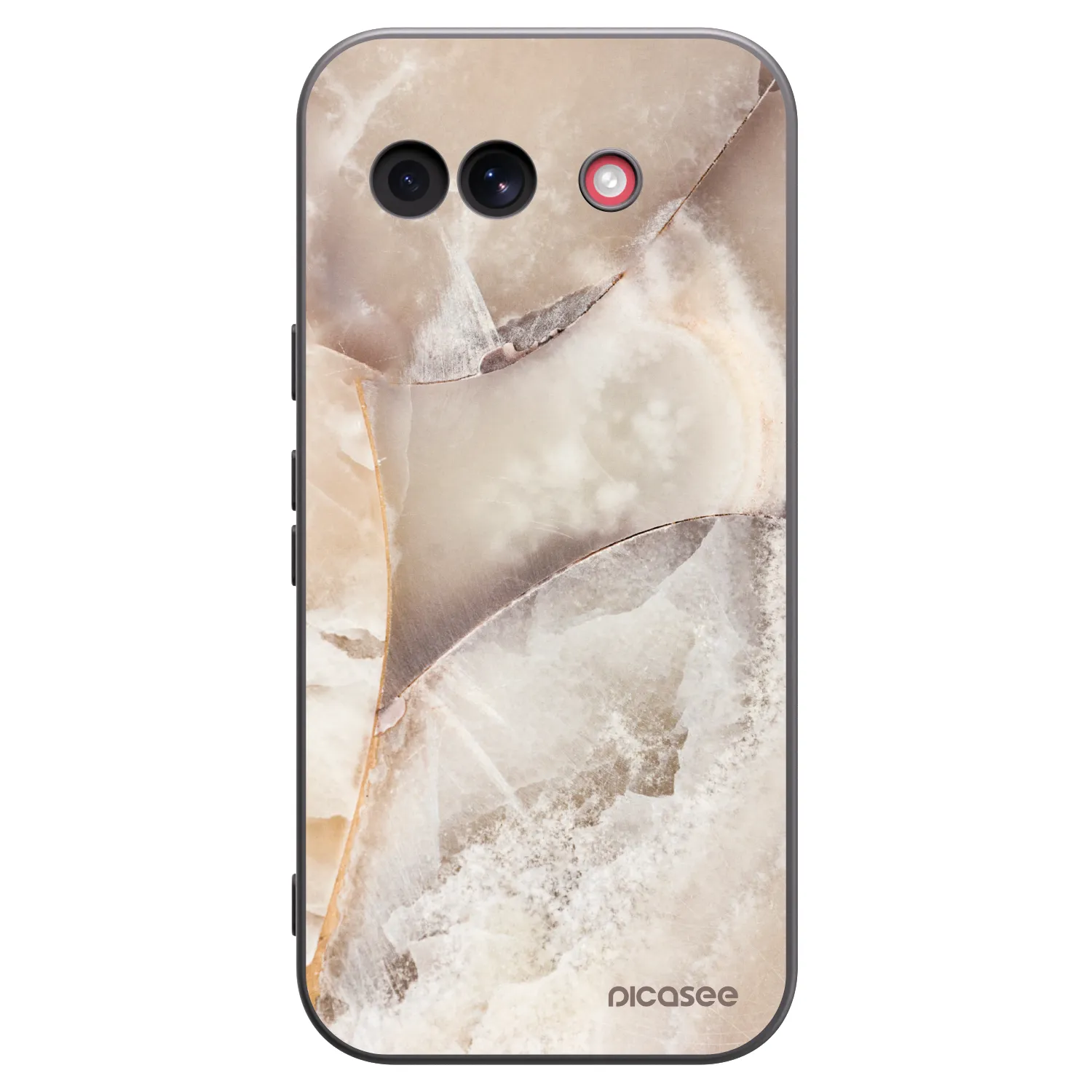 Picasee Μαύρη θήκη σιλικόνης για Google Pixel 10a - Cream marble