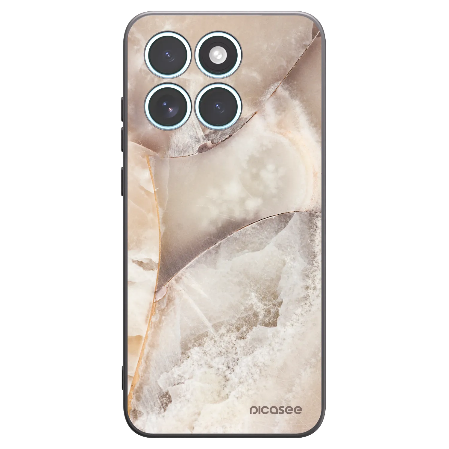 Picasee Μαύρη θήκη σιλικόνης για Motorola Edge 70 Fusion - Cream marble