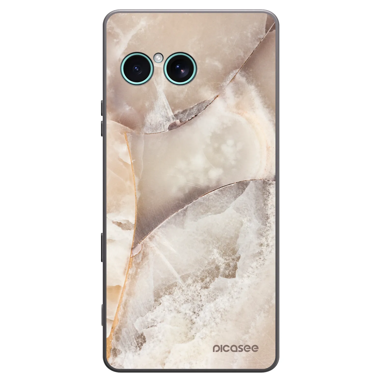 Picasee Μαύρη θήκη σιλικόνης για Sony Xperia 10 VII - Cream marble
