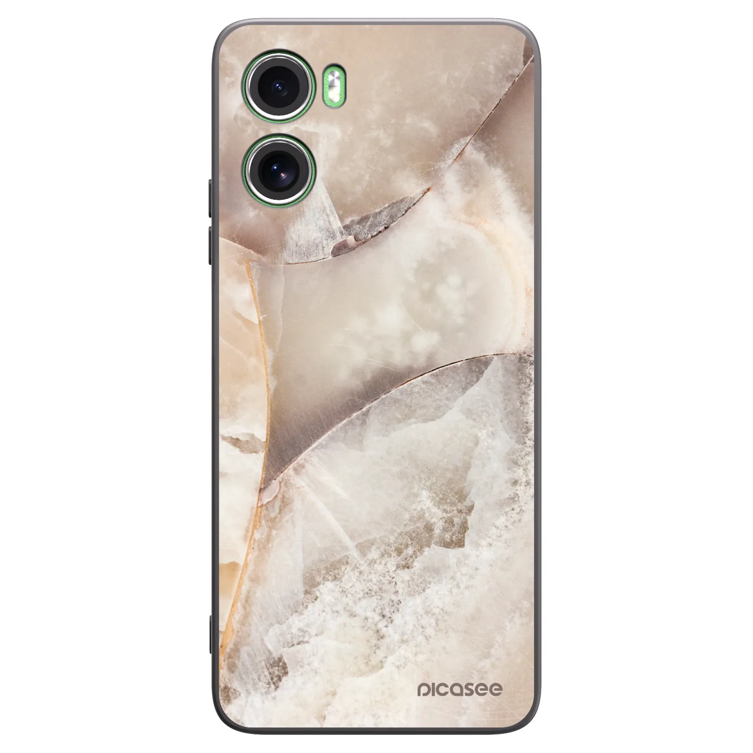 Picasee Μαύρη θήκη σιλικόνης για Motorola Moto G06 - Cream marble