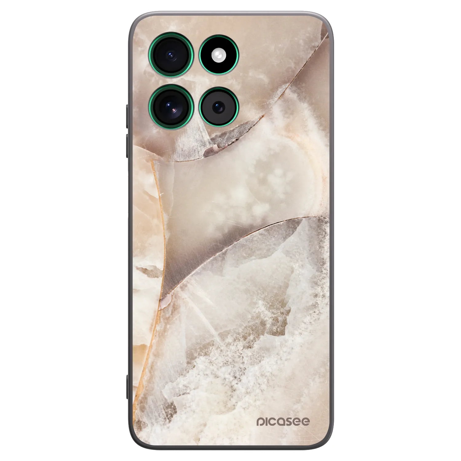 Picasee Μαύρη θήκη σιλικόνης για Motorola Moto G57 Power - Cream marble