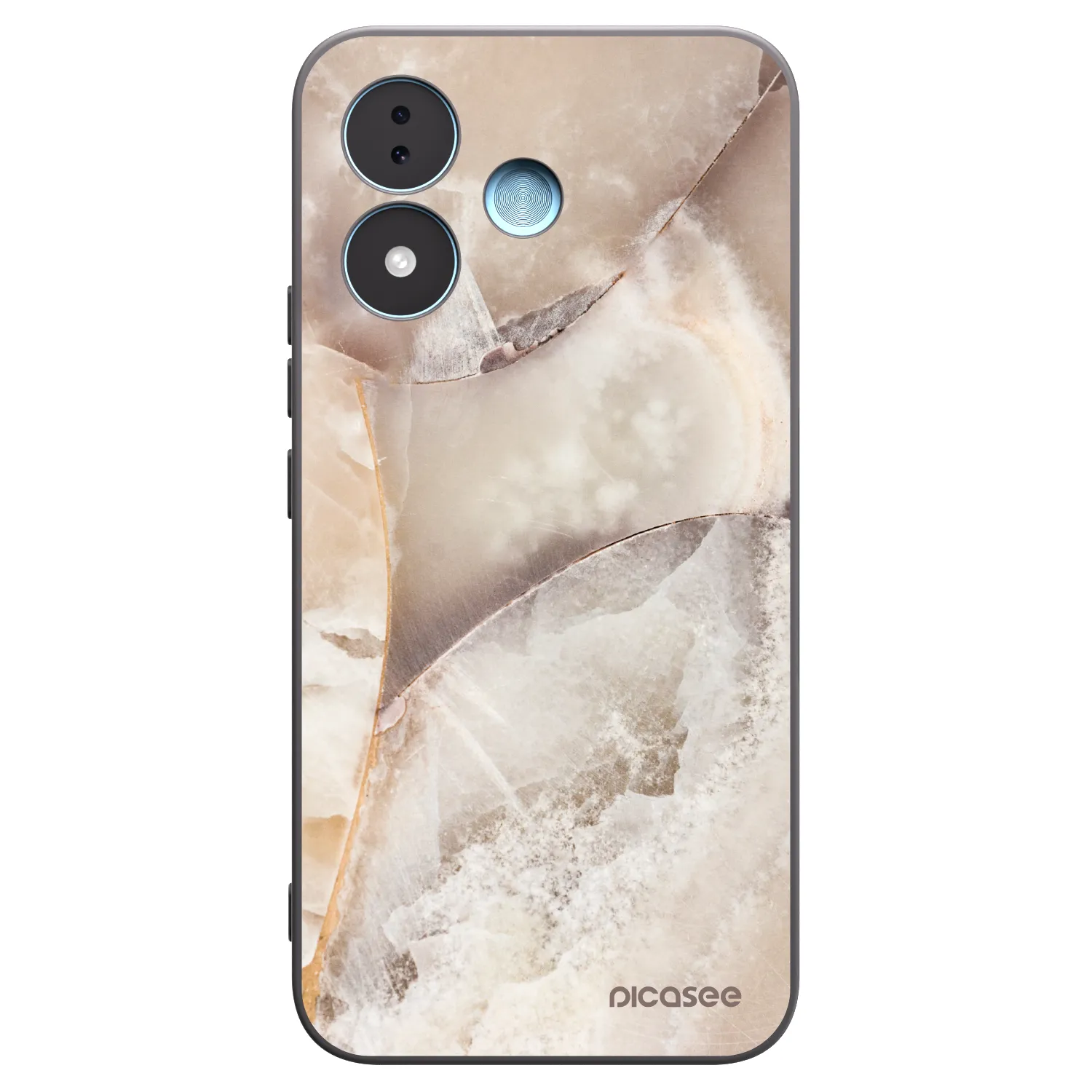 Picasee Μαύρη θήκη σιλικόνης για Xiaomi Redmi Note 17 5G - Cream marble