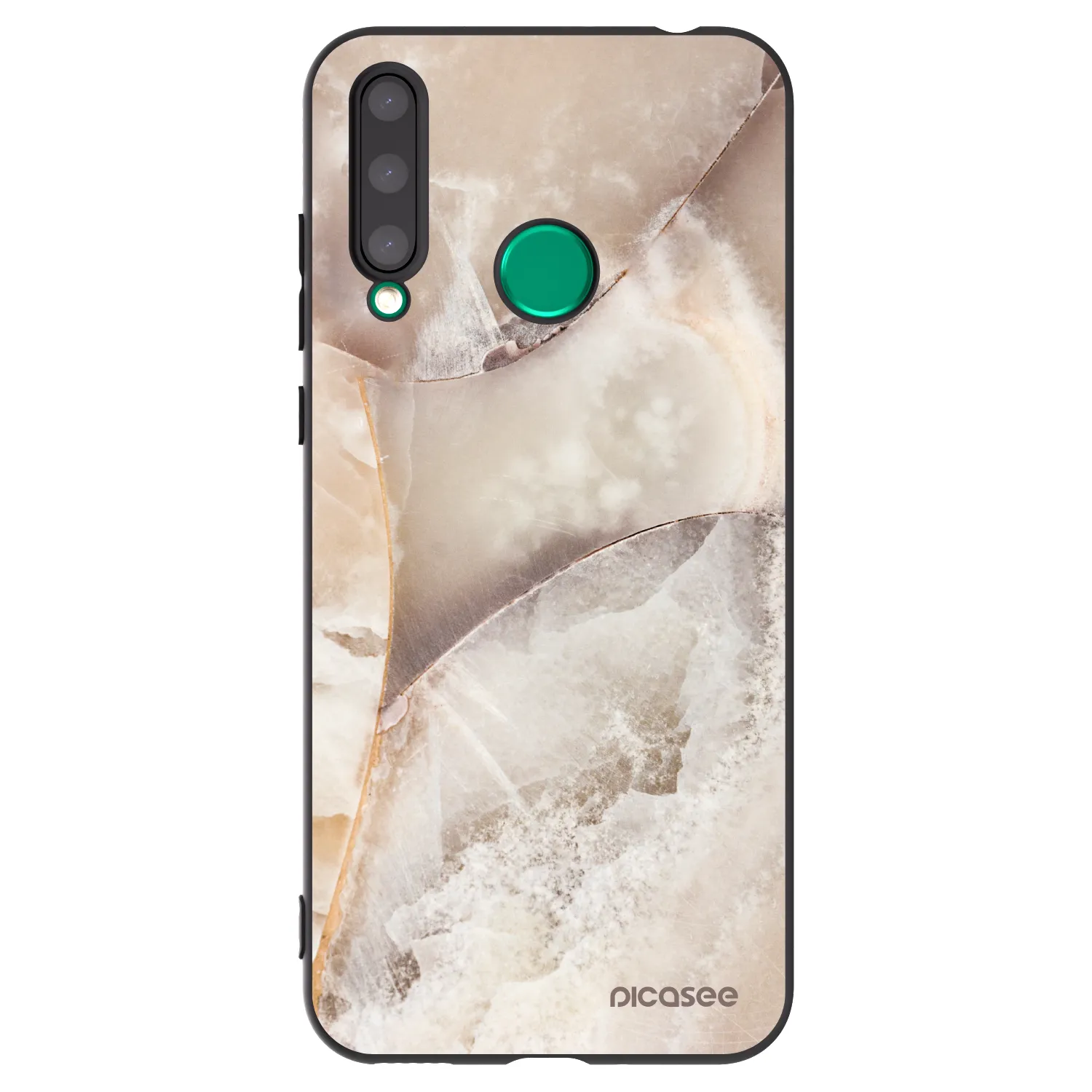 Picasee Μαύρη θήκη σιλικόνης για Honor 20 Lite - Cream marble