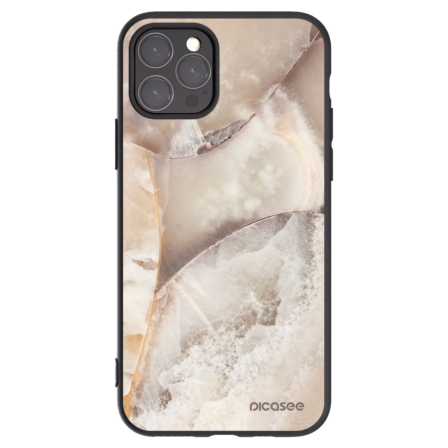Picasee Μαύρη θήκη σιλικόνης για Apple iPhone 11 Pro - Cream marble